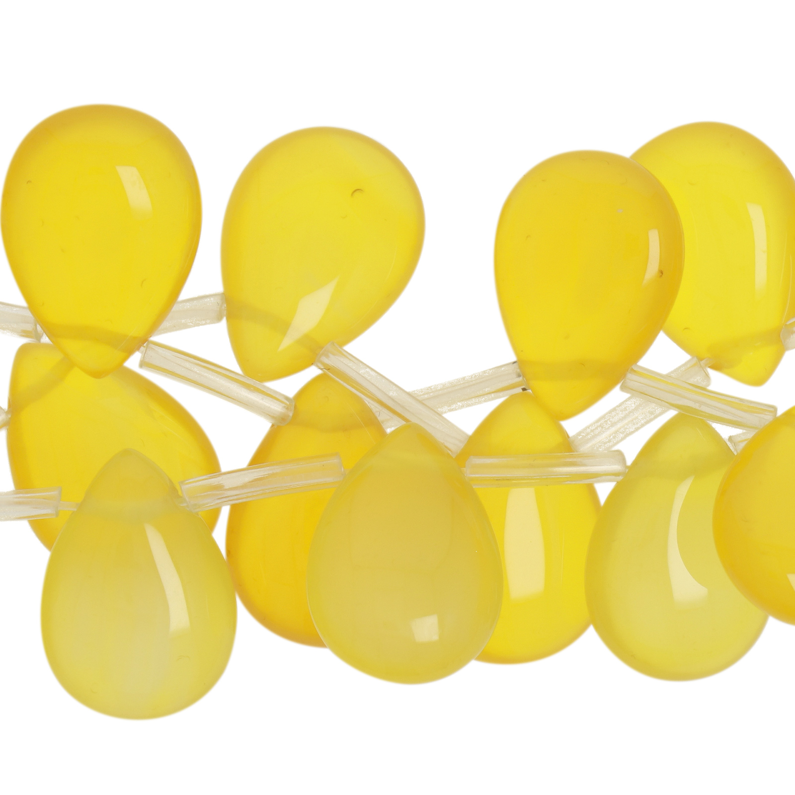 yellow agate smooth drop 16x12mm | 4pc