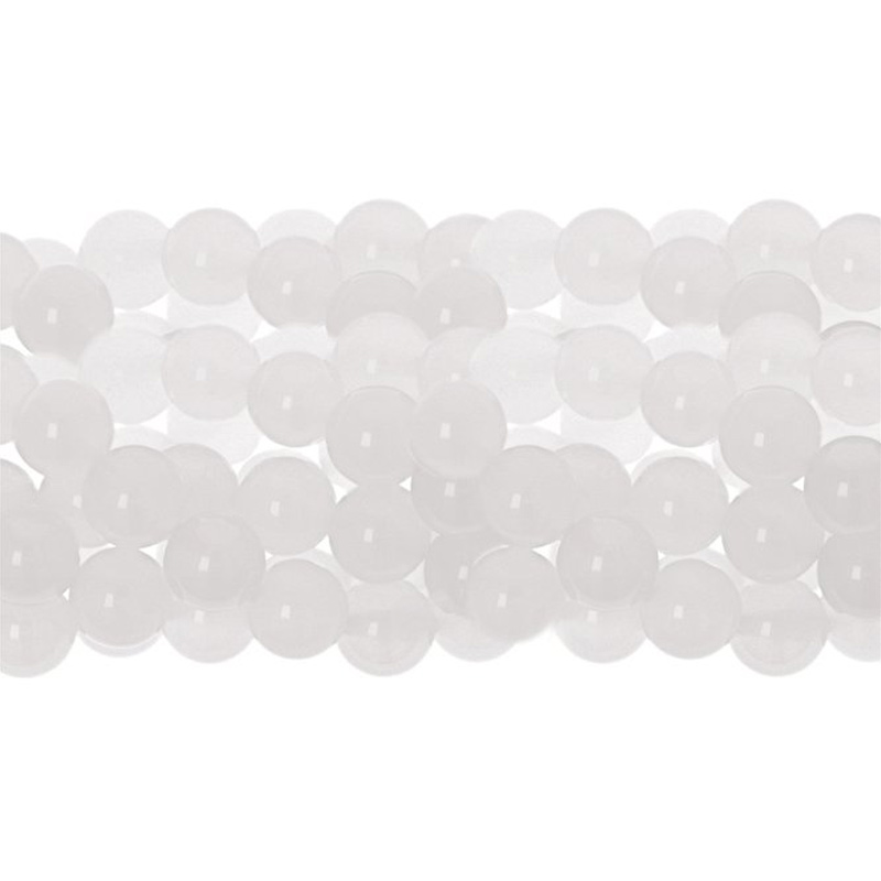 weiß achat glatt runde 6mm | 20st
