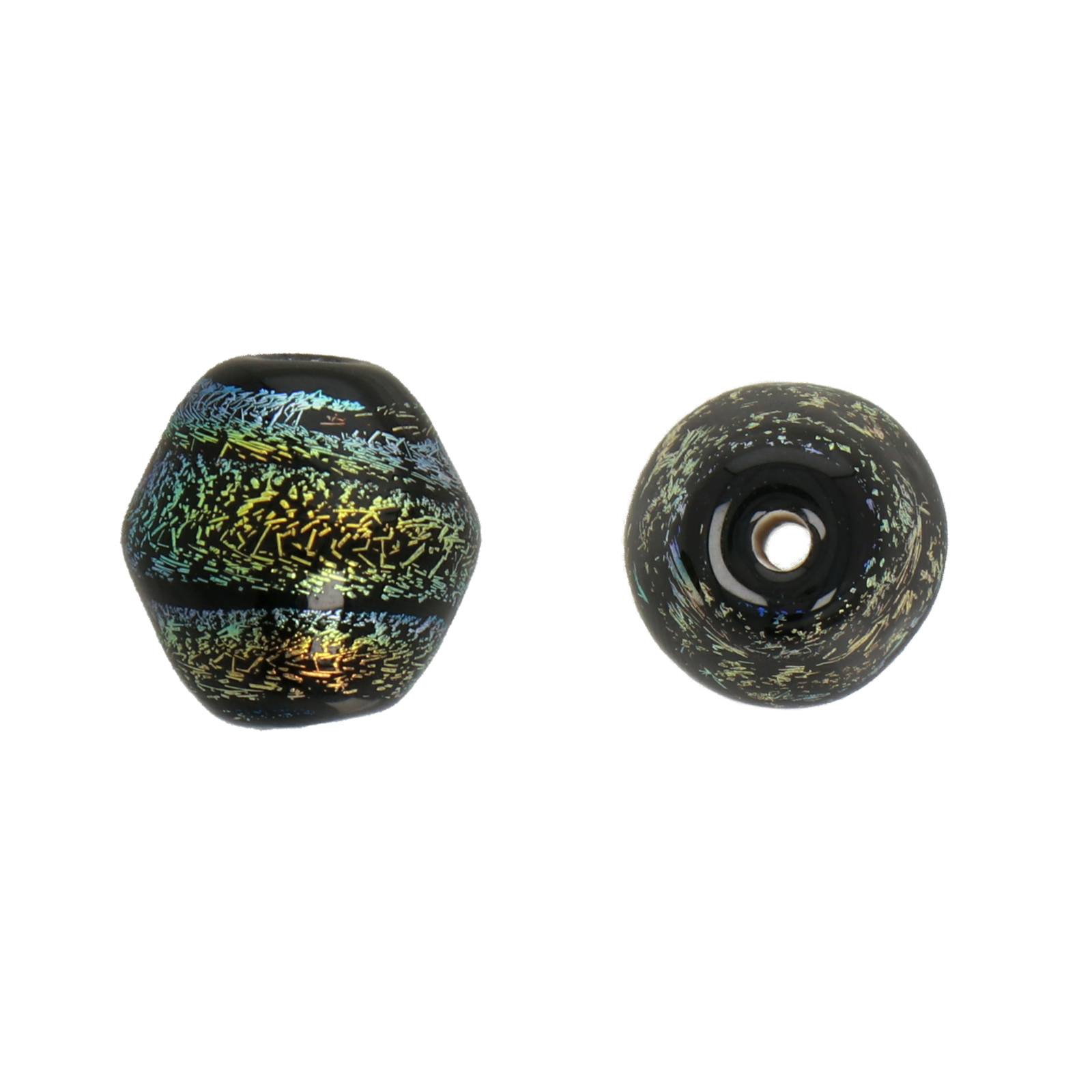 dichroic glass bead rainbow iris bicone 12,5mm | 4pc