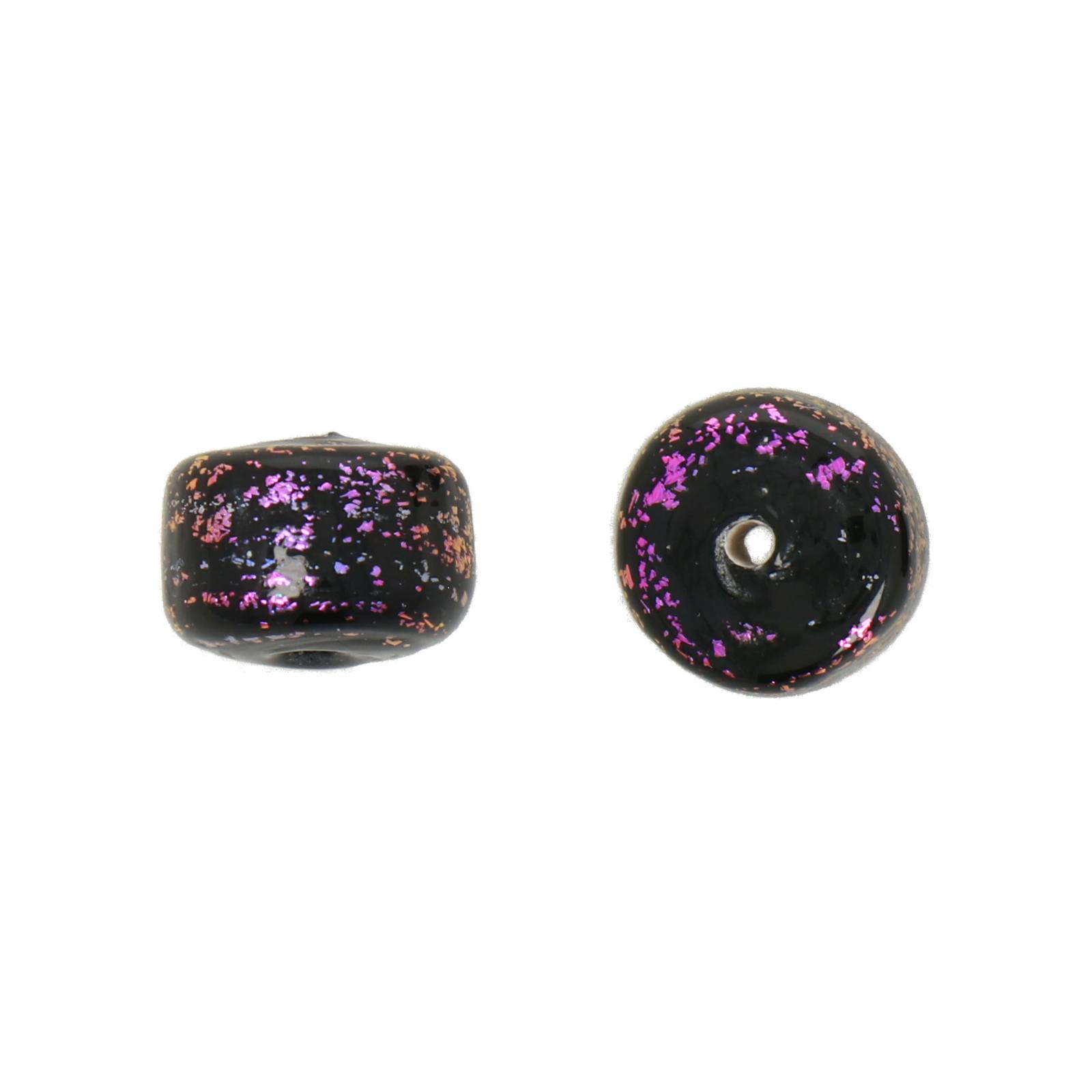 dichroic glass bead purple iris roundelle 12x8mm | 4pc