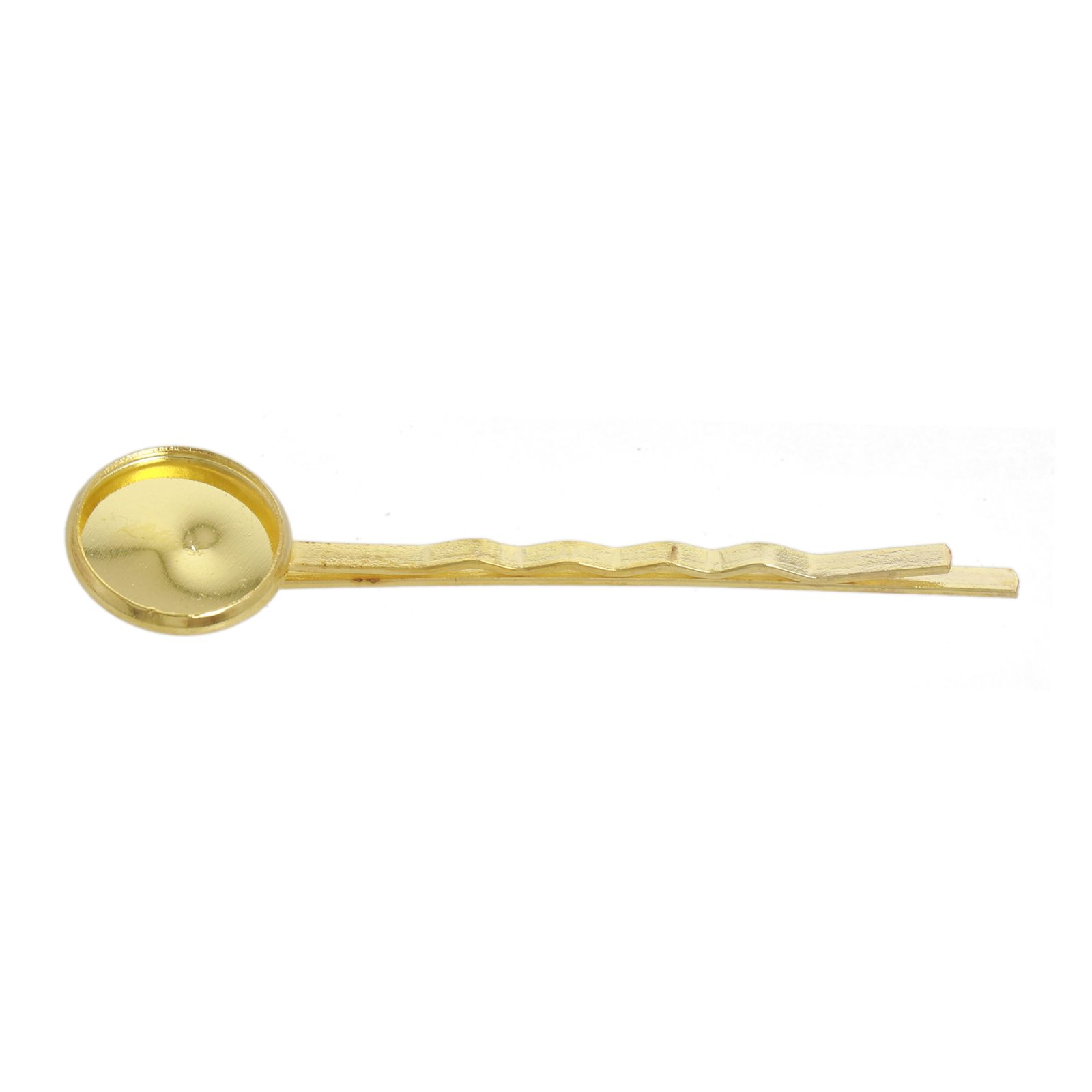 gold plated hairpin with base cabochon 12mm - 58mm | 2pc