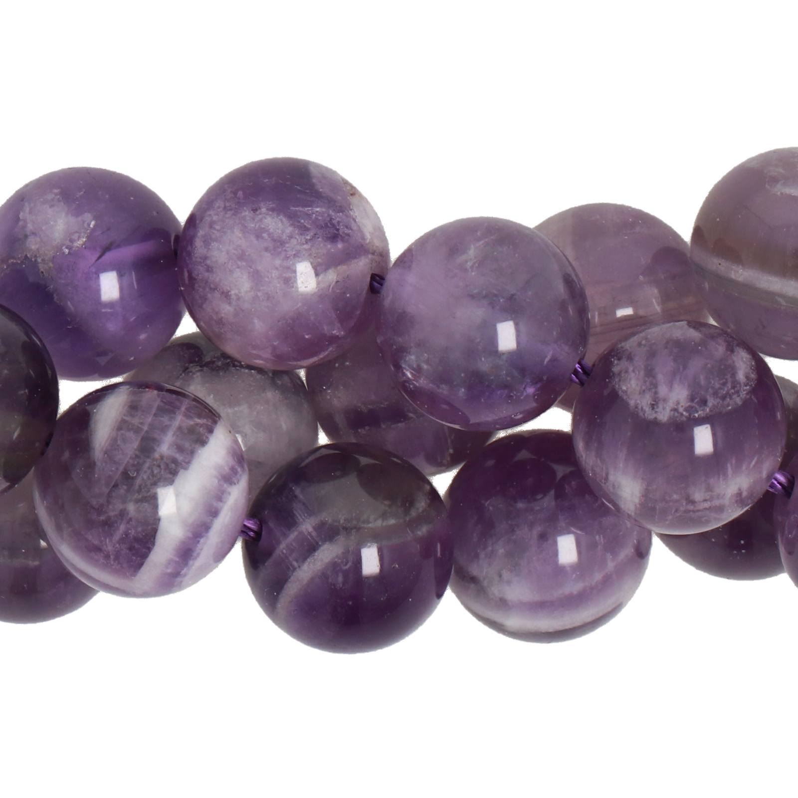 amethyst with quartz smooth round 10mm | 10pc
