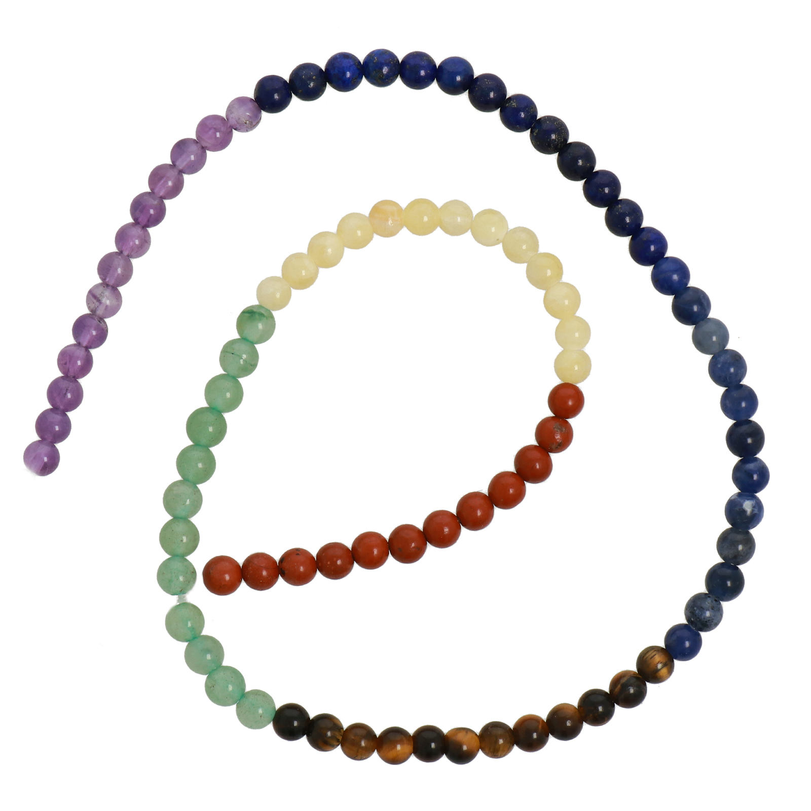 mixed gemstone 7 chakra smooth round 4mm | 16-inch strand