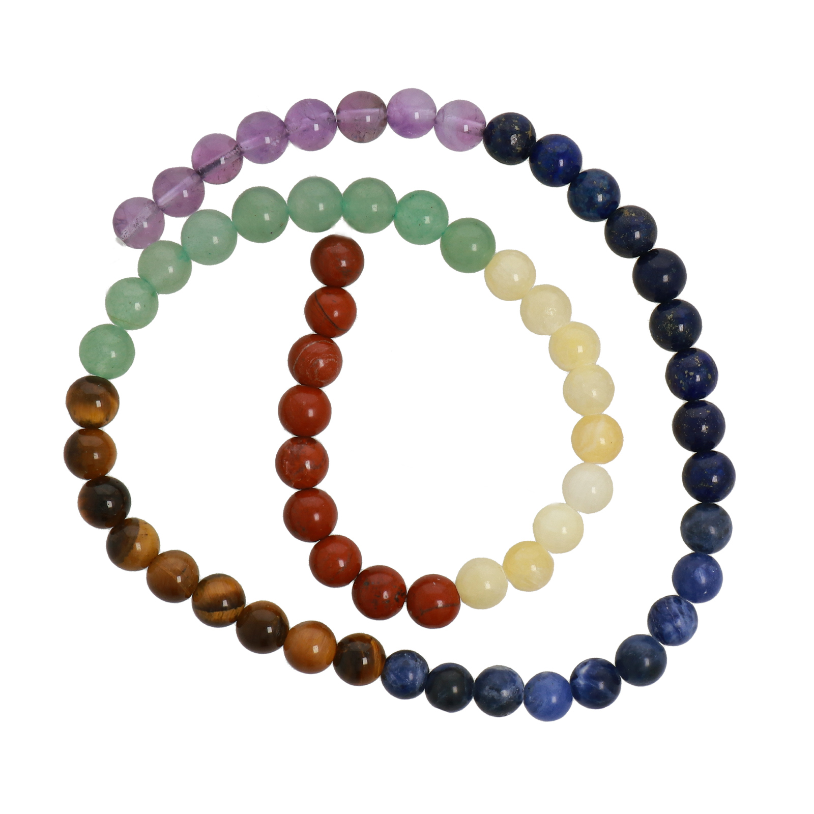 mix halbedelsteinen 7 chakra glatt rund 6mm | strang 38/40cm