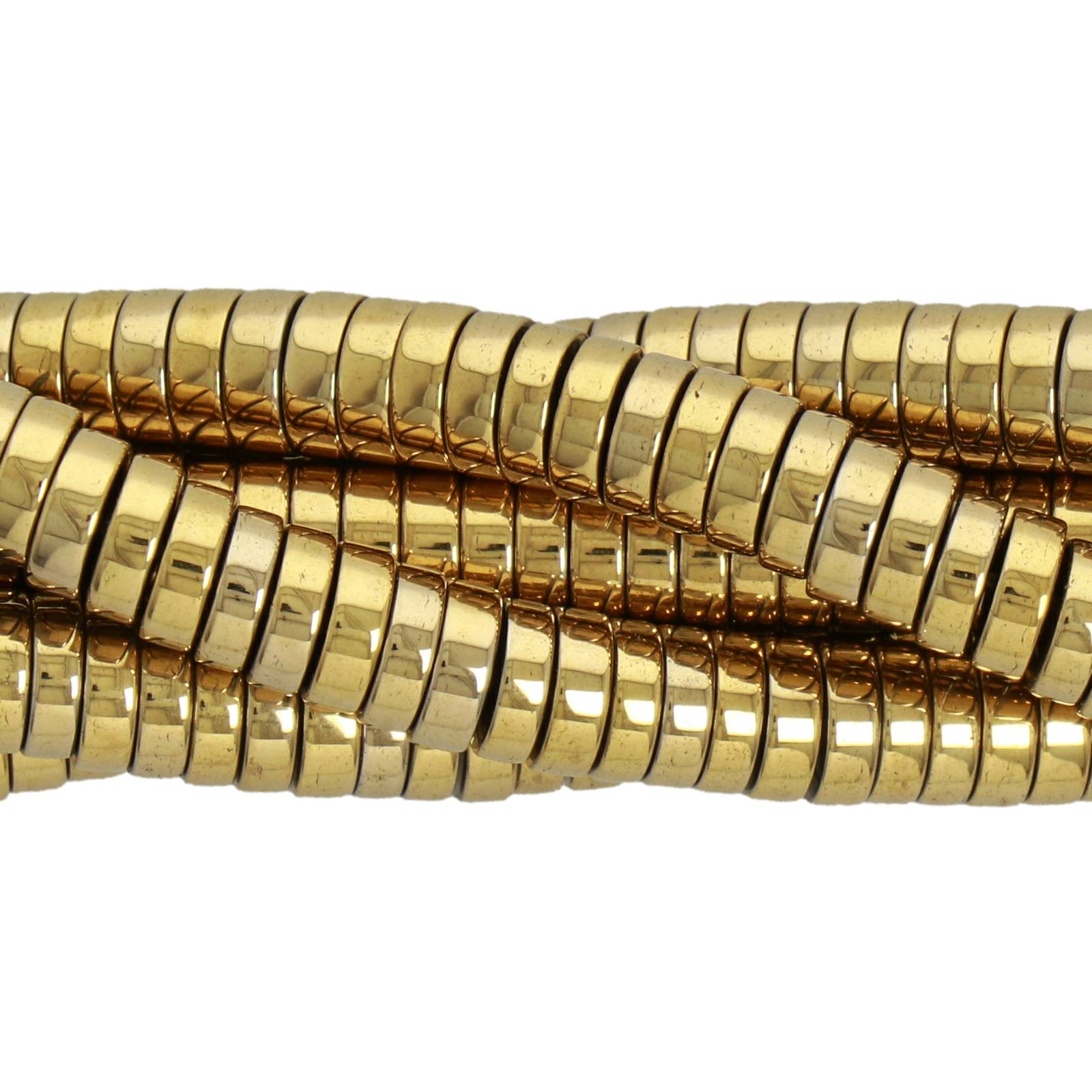 gold hämatit glatt heishi 6x2mm | strang 38/40cm