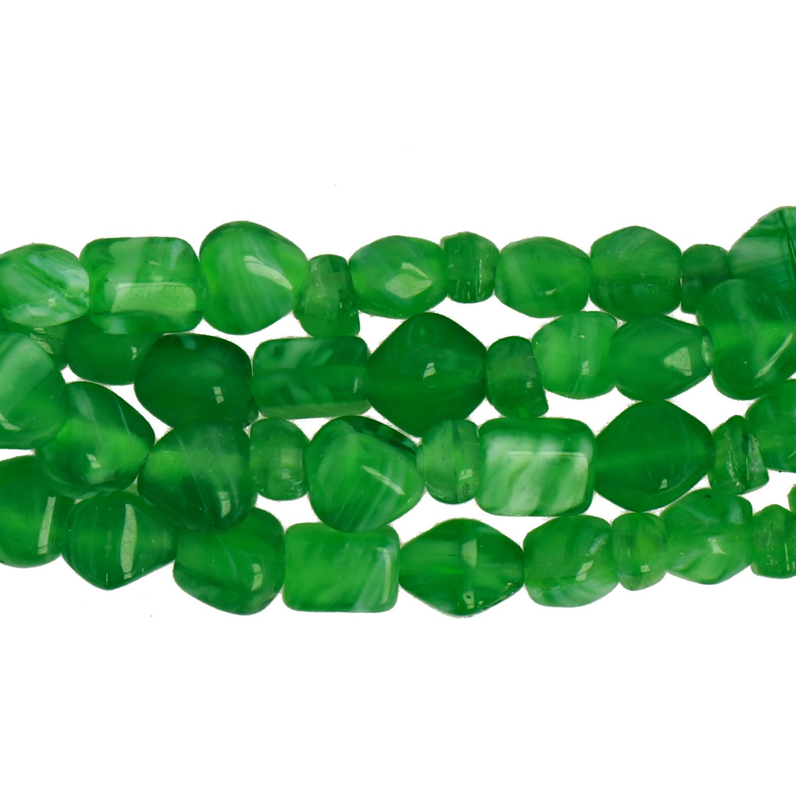 mix strand - glasperlen emerald marble - 4 strang | 1st