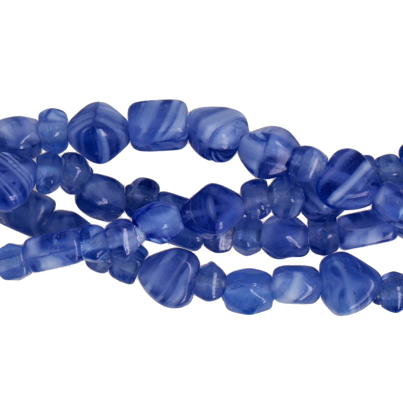 mix strand - glasperlen blue marble - 4 strang | 1st