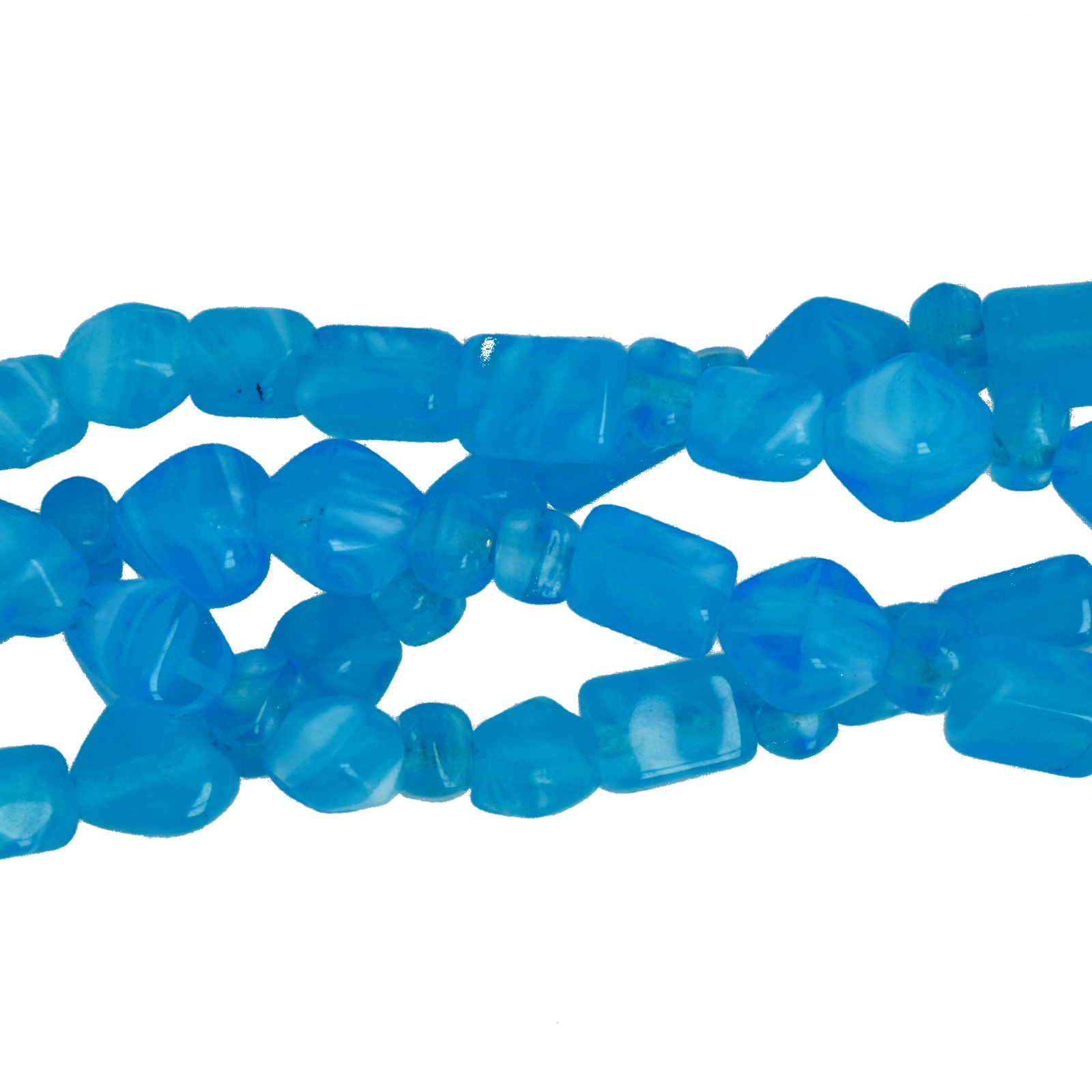 mix strand - glasperlen sky blue marble - 4 strang | 1st