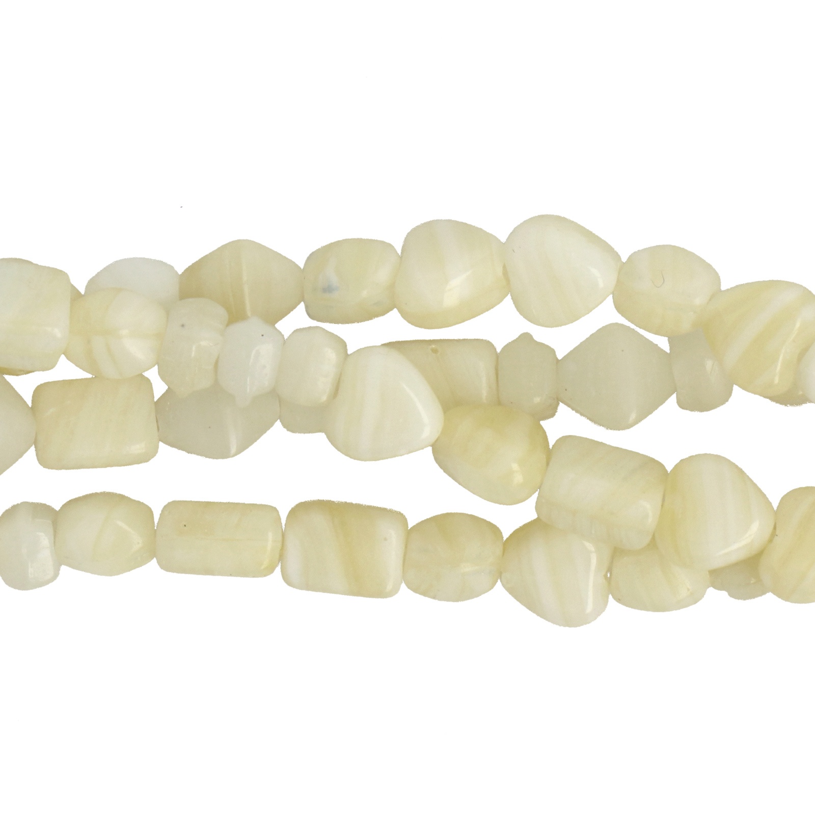 mix strand - glasperlen ivory marble - 4 strang | 1st