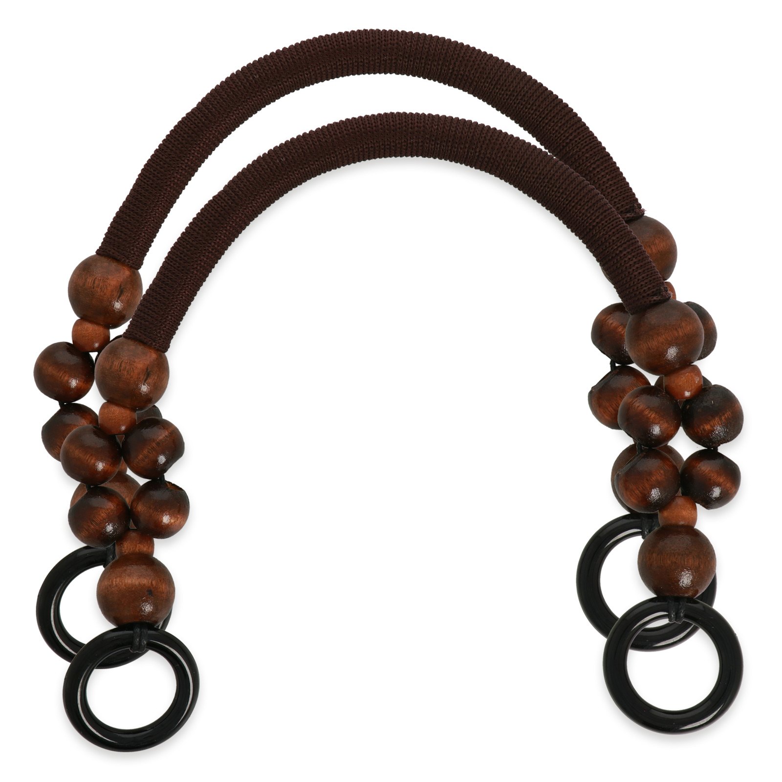 bag handle cord and wood brown 46cm | 2pc