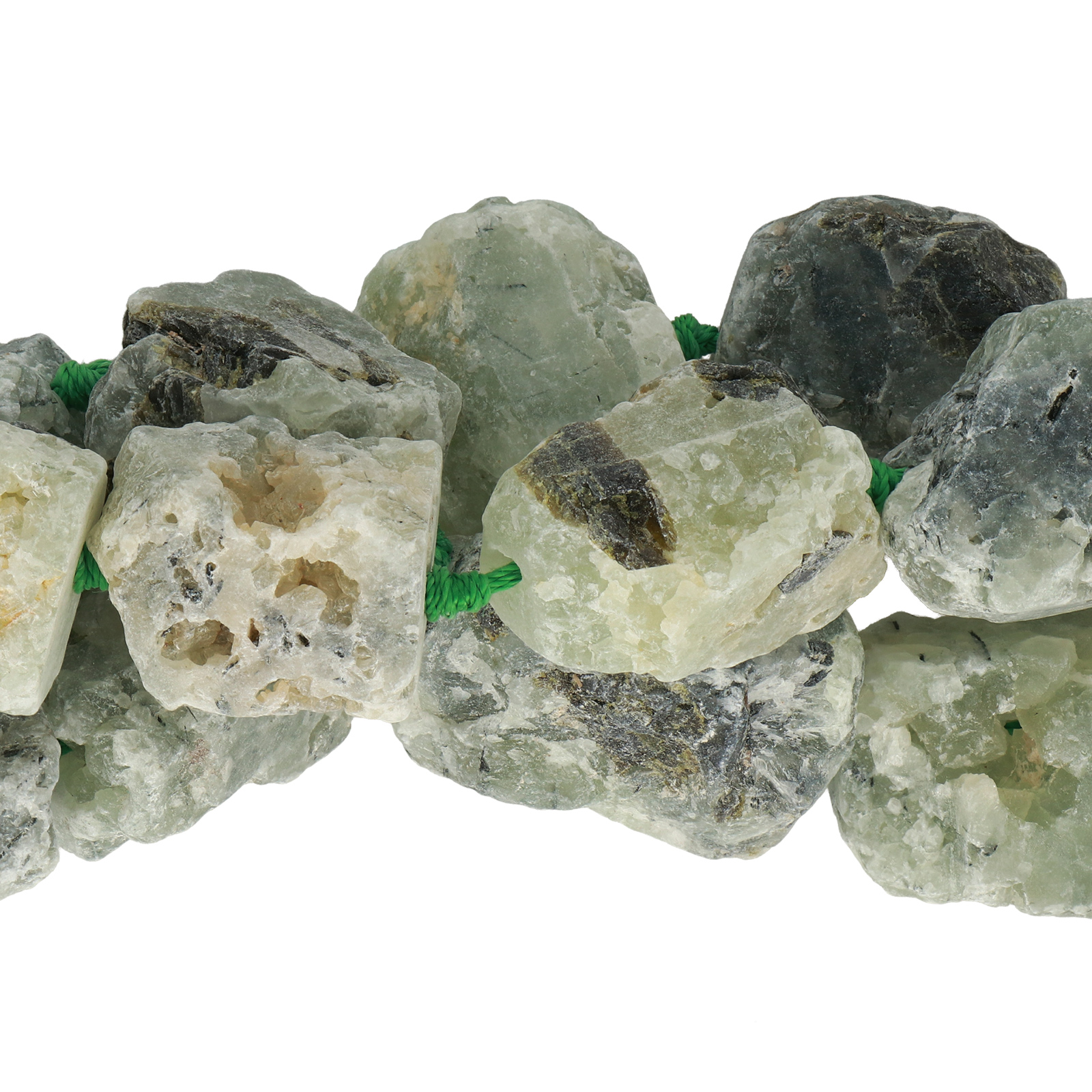 phrenite rough nugget 15-25mm approx. | 16-inch strand