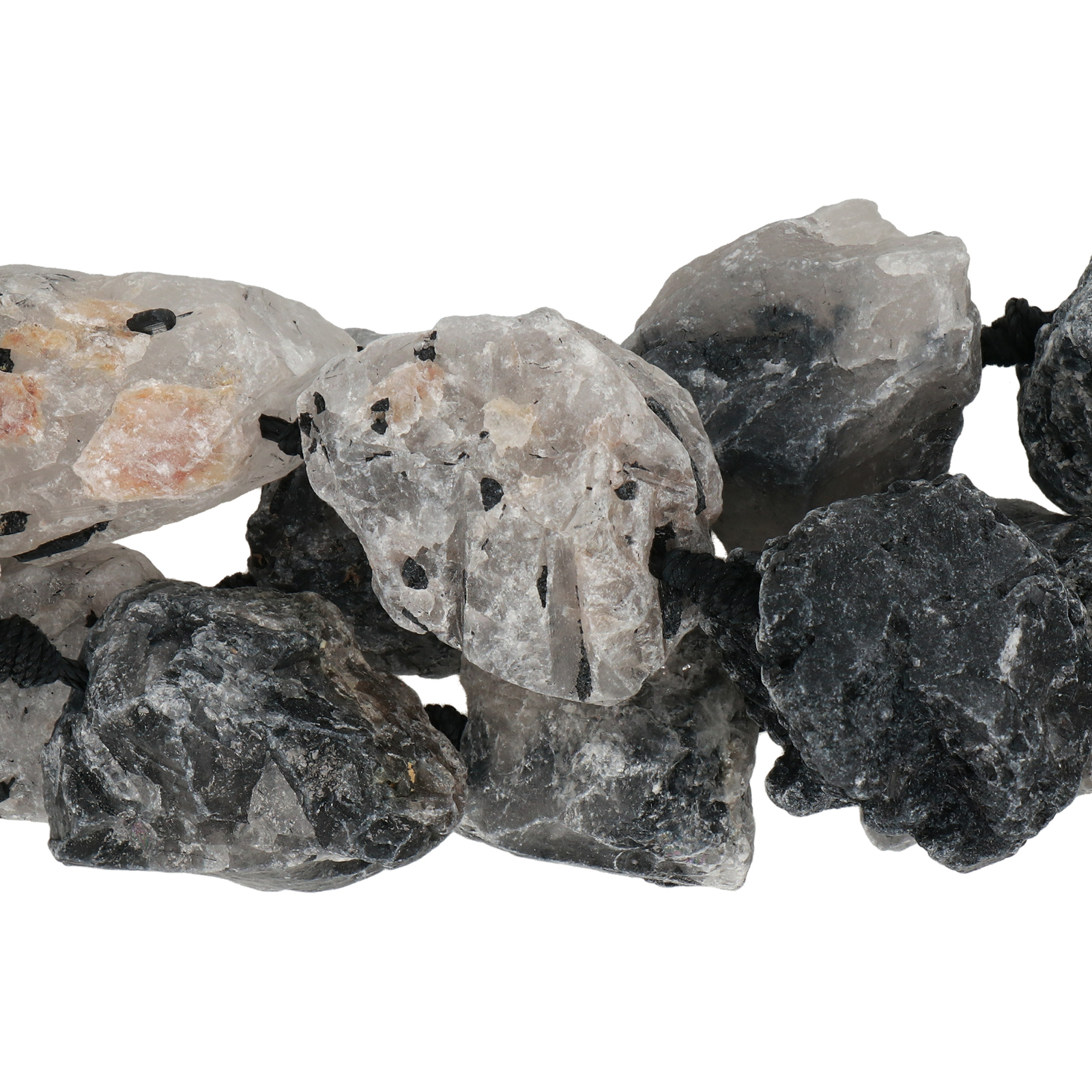 rutilated quartz rough nugget 15-25mm approx. | 15/16-inch strand