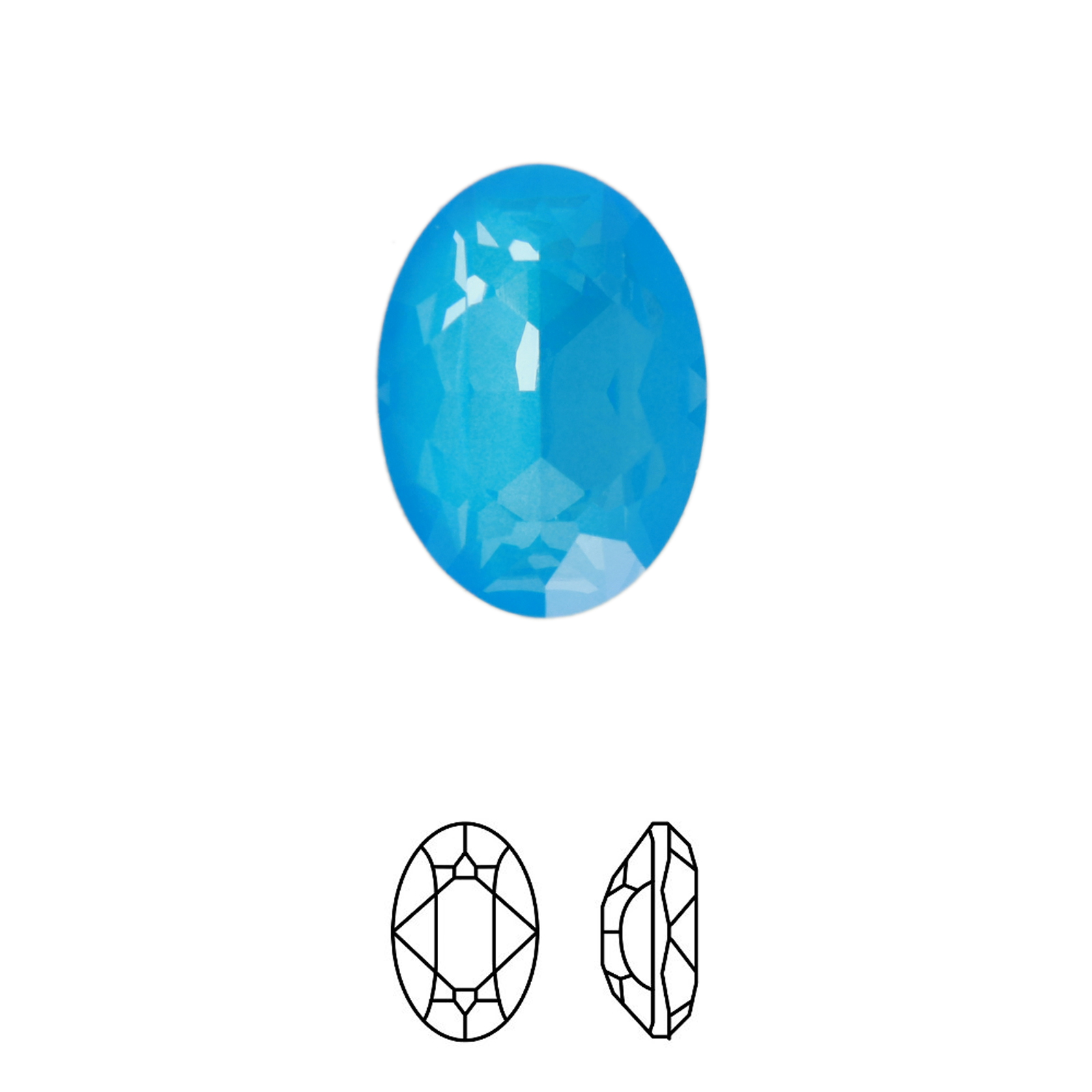 oval fancy stone (4120) crystal electric blue ignite 18x13mm | 1pc