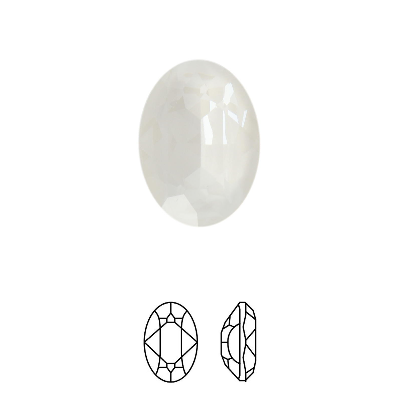 oval fancy stone (4120) crystal electric white ignite 18x13mm | 1pc