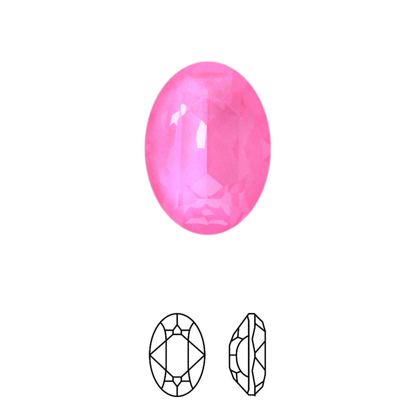 oval fancy stone (4120) crystal electric pink ignite 18x13mm | 1pc