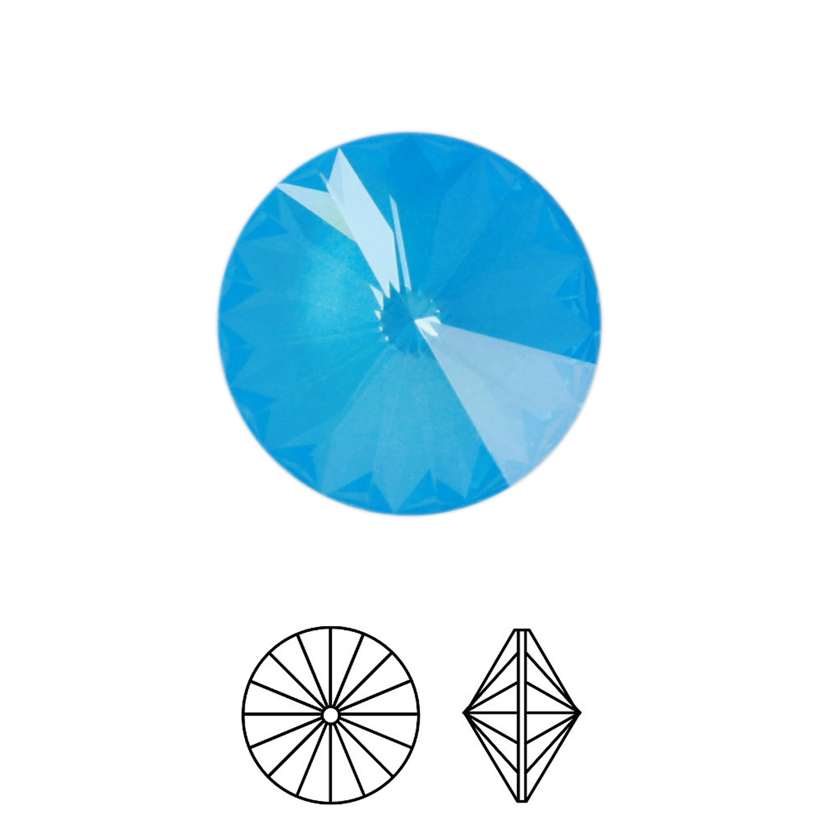 rivoli (1122) crystal electric blue ignite 12mm | 2pc
