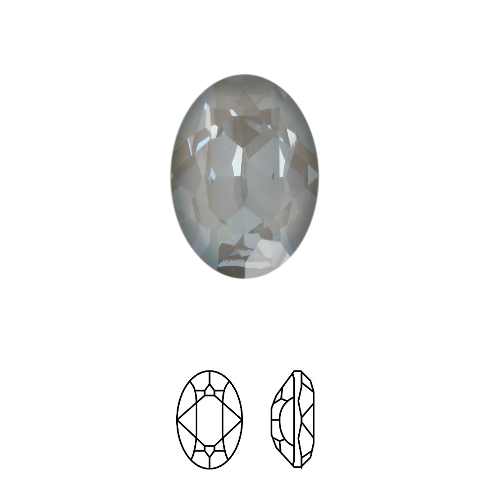 oval fancy stone (4120) crystal dark grey ignite 18x13mm | 1pc