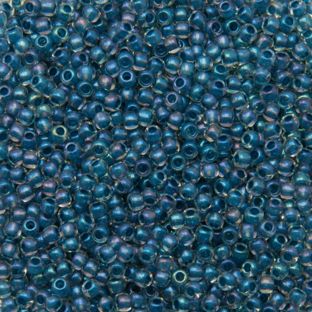 rocaille toho seed beads 11/0 inside color luster crystal/capri blue lined (188) | 10gr