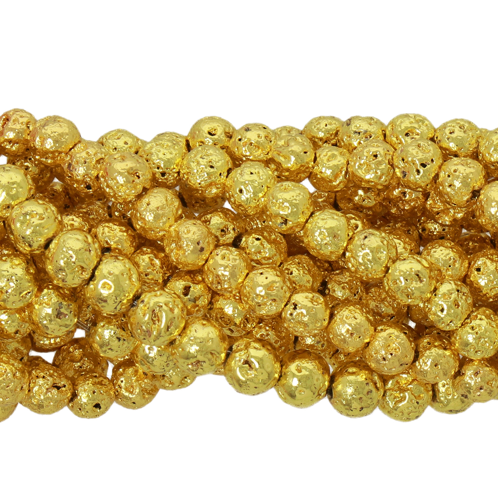 gold lava stone round 4mm | 15/16-inch strand