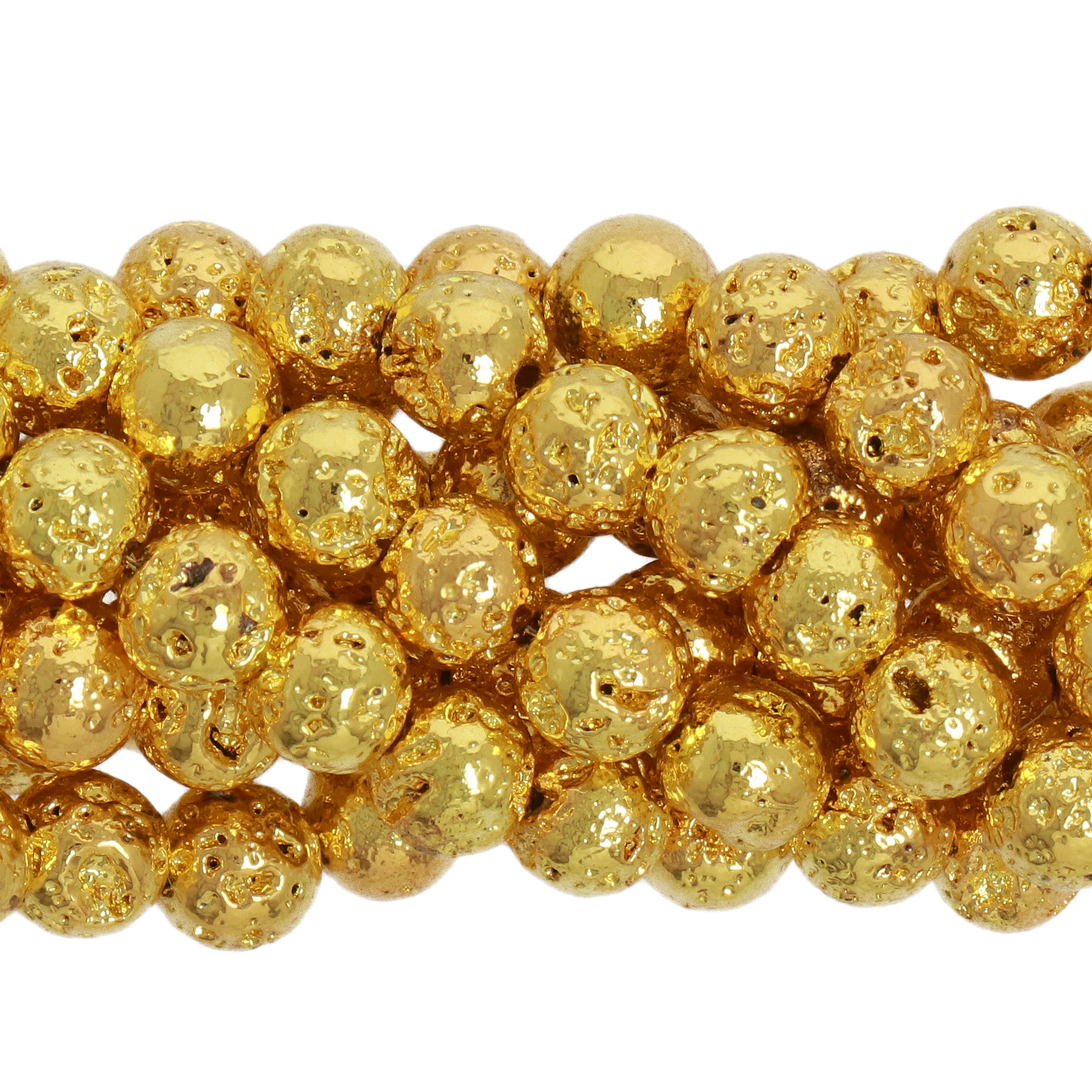 gold lava stone round 6mm | 20pc