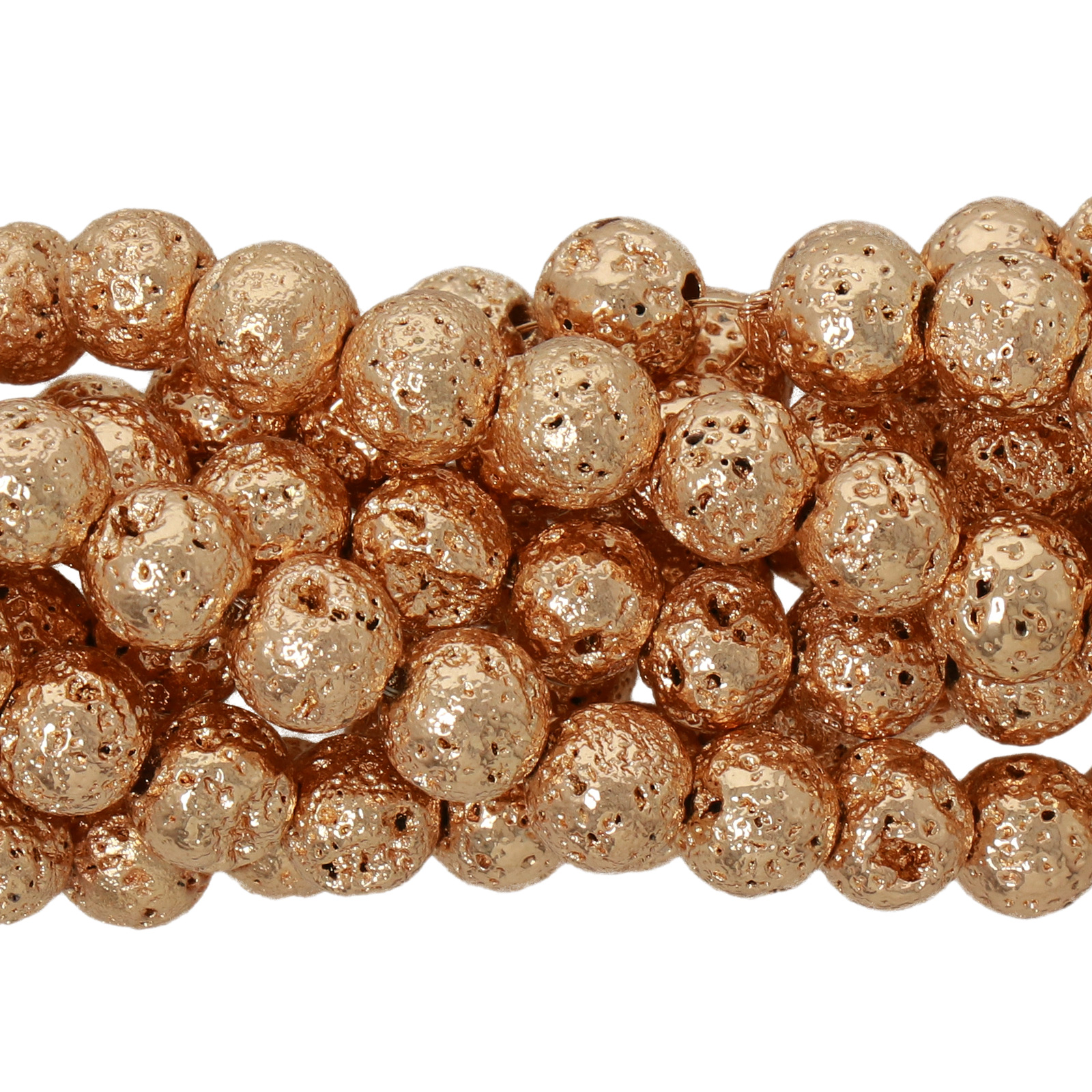 light gold lava stone round 6mm | 20pc