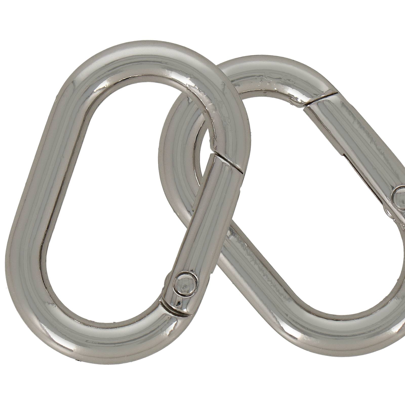 diy bag silver carabiner oval 36x24mm | 2pc