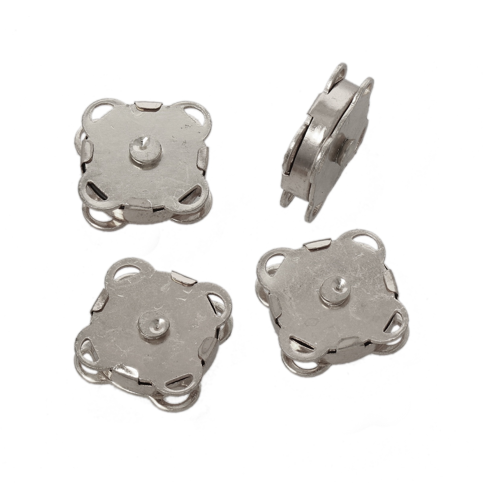 bag clasp silver magnetic 14mm | 4pc