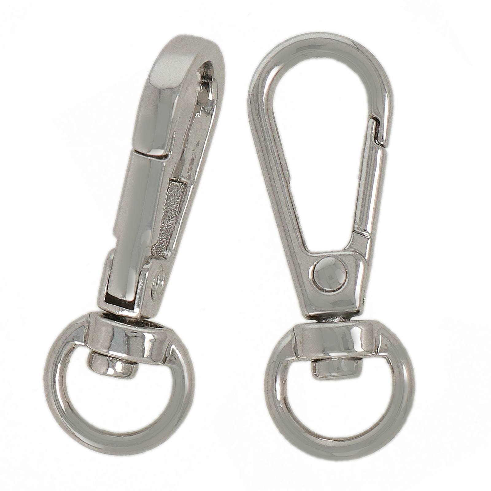 diy bag diy taschen silver carabiner 46x16mm (inner 9mm | 2pc