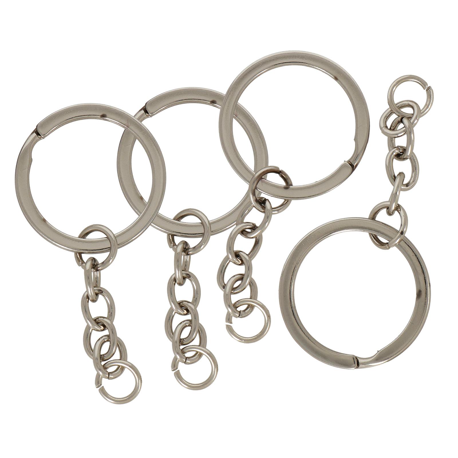 key holder silver flat ring 25mm | 4pc