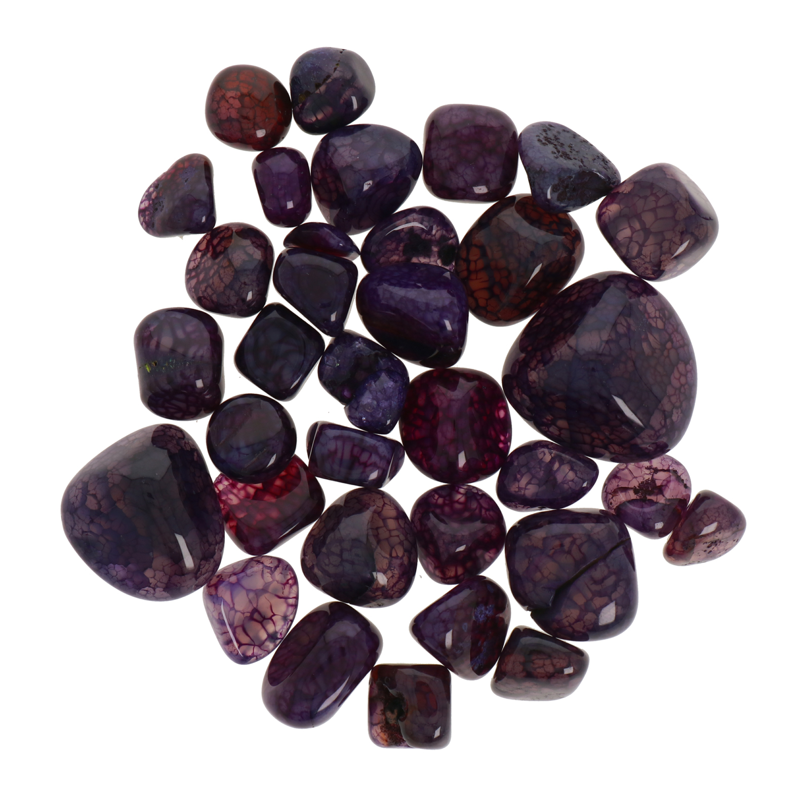 dyed striped agate purple tumbled polished 1,5-2,5cm aprox. | 100gr