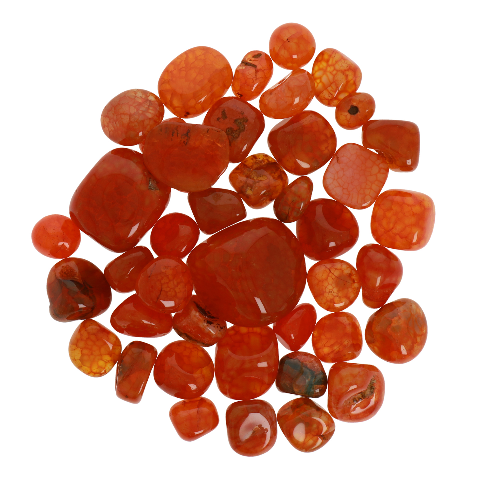 dyed striped agate orange tumbled polished 1-2,5cm aprox. | 100gr