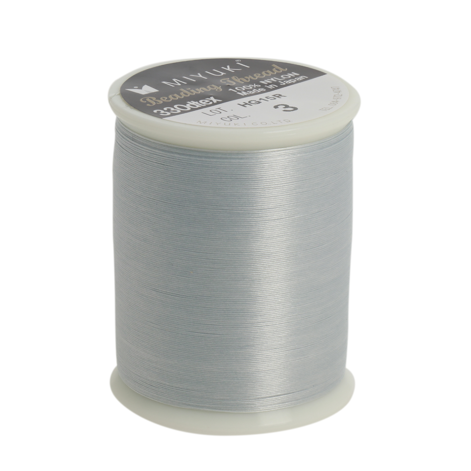 silver miyuki nylon beading thread - size 0,25mm - 500mt spool | 1pc