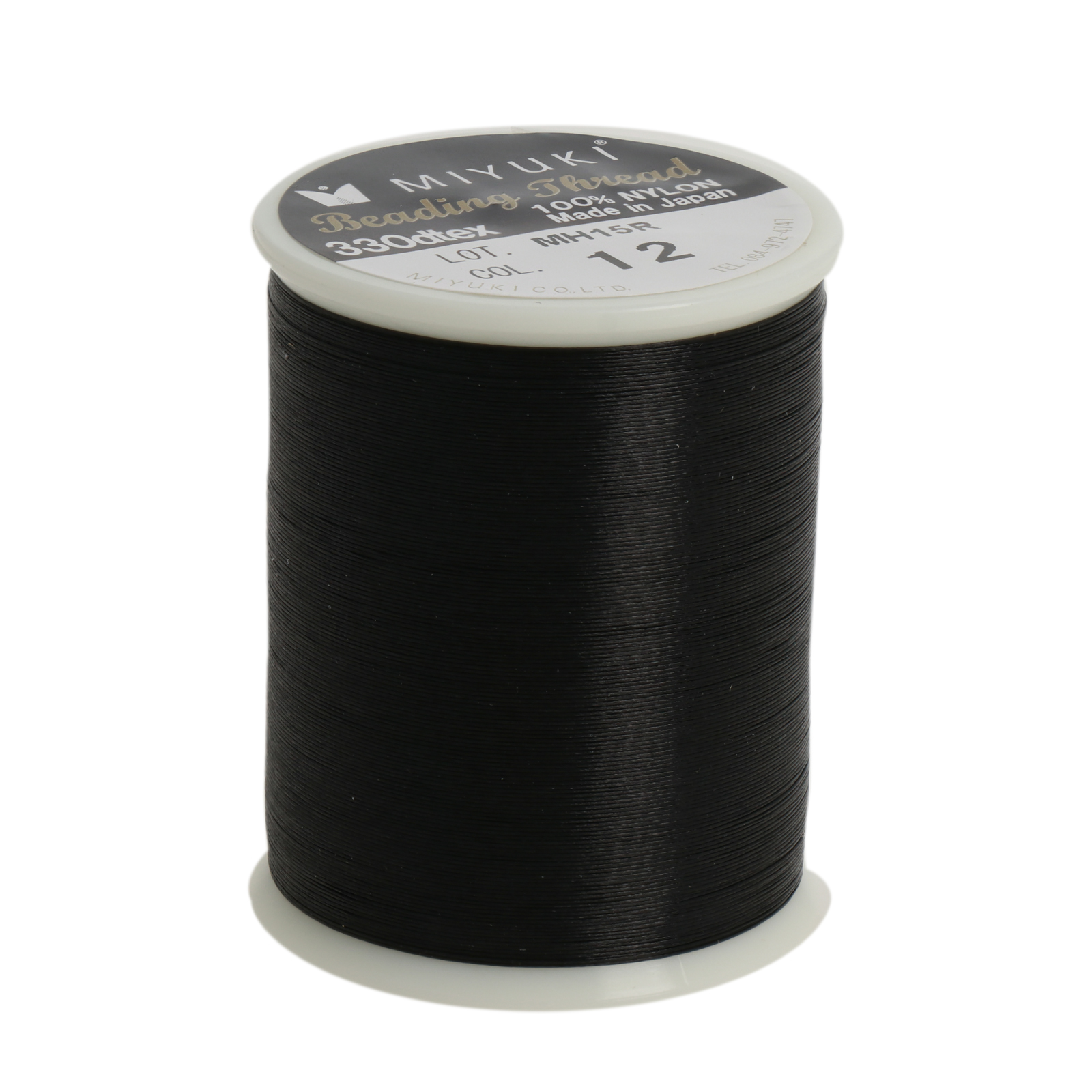 black miyuki nylon beading thread - size 0,25mm - 500mt spool | 1pc