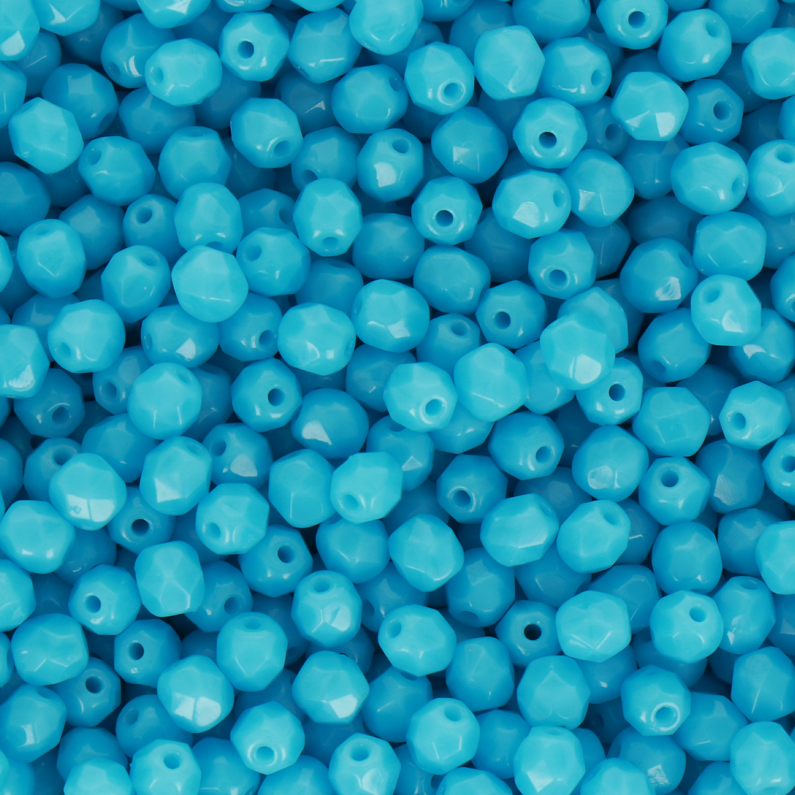 czech fire-polished round beads opaque blue turquoise 4mm (bulk pack) | 1200pc