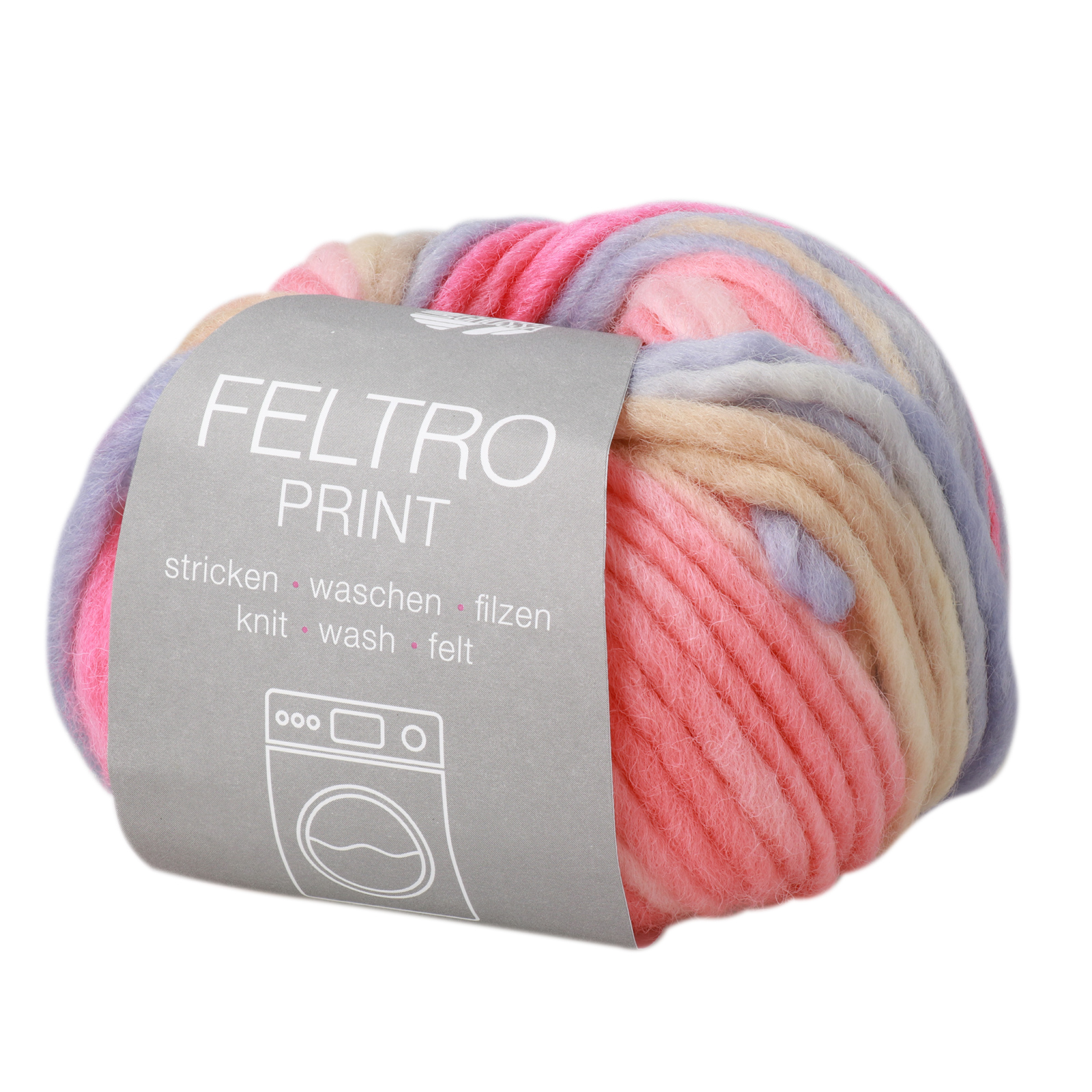 feltro print lana grossa - bright pink/silver grey/raspberry (301) - 50gr (50mt) | 1pc