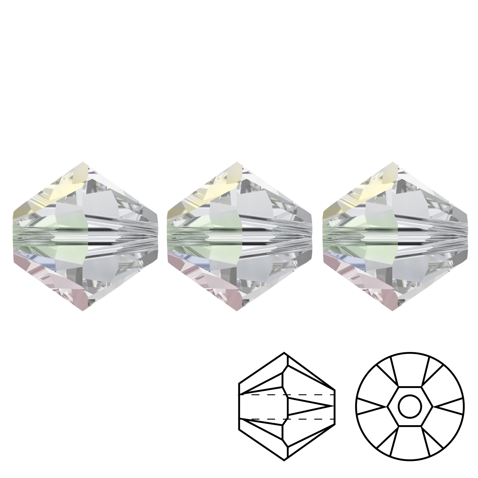 bicone (5328) crystal ab 2,5mm | 48pc
