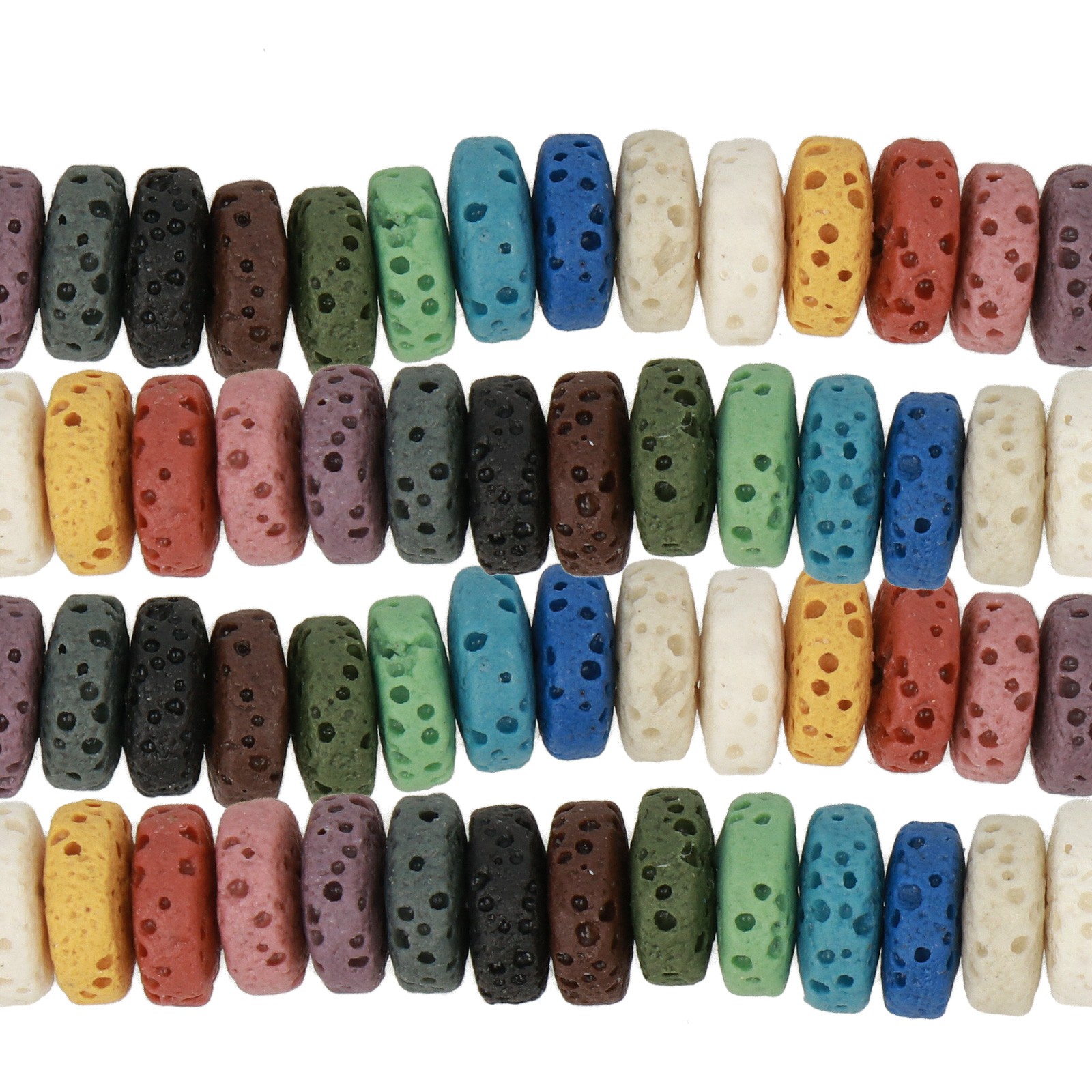 mullticolor lava stone heishi 8x4mm | 8 inch strand