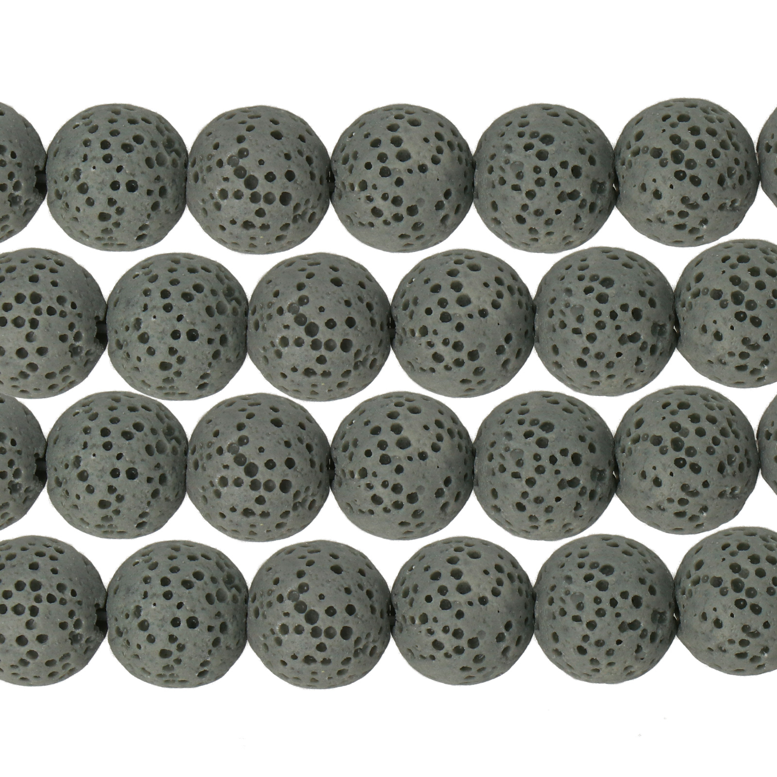 grey lava stone round 10mm | 15/16-inch strand