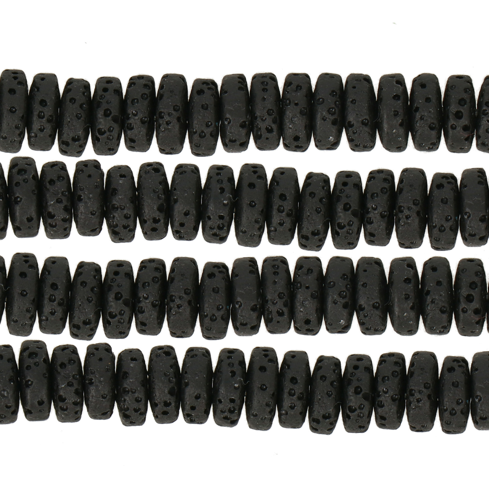 lavastein schwarz heishi 8x4mm | strang 18/20cm