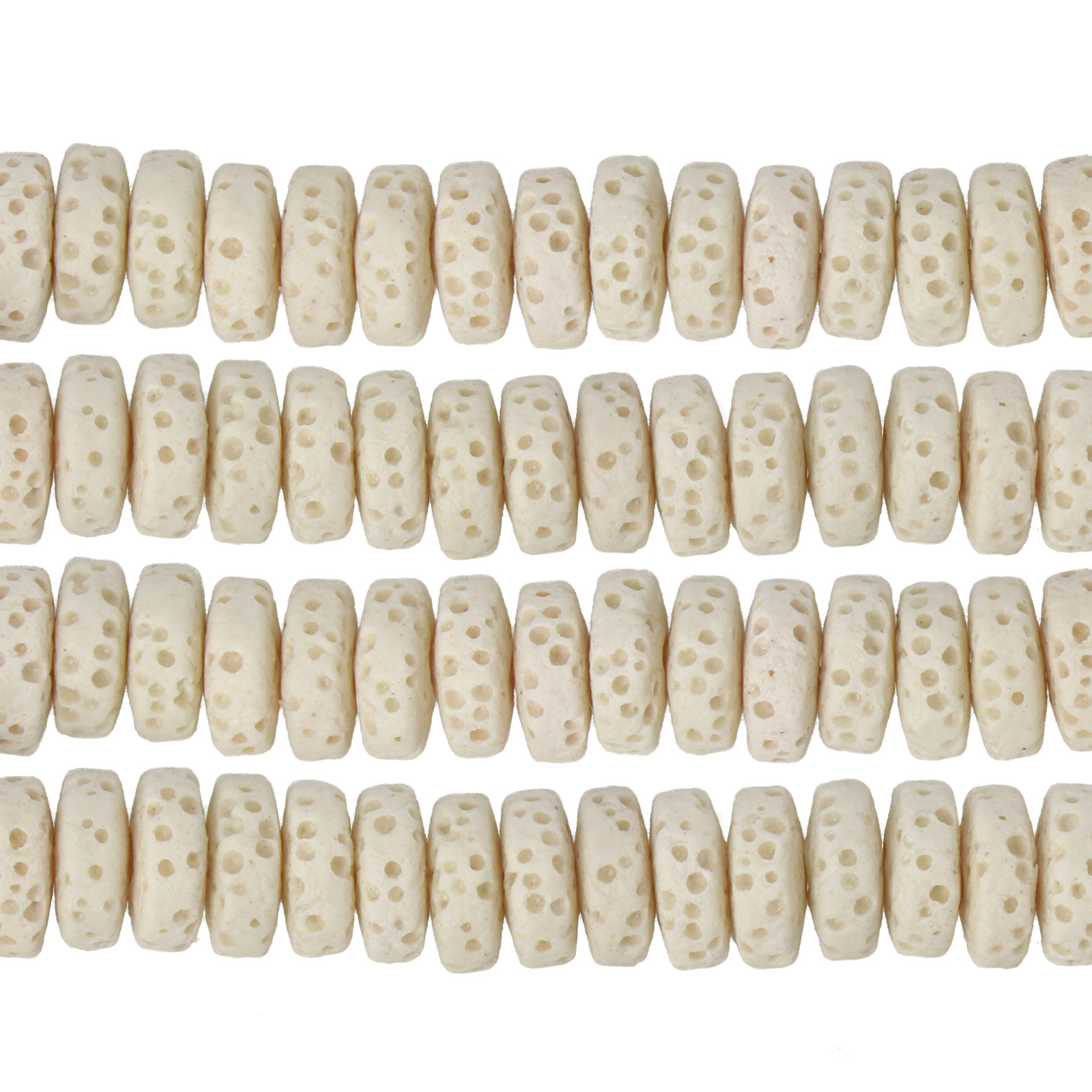 white lava stone heishi 8x4mm | 8 inch strand