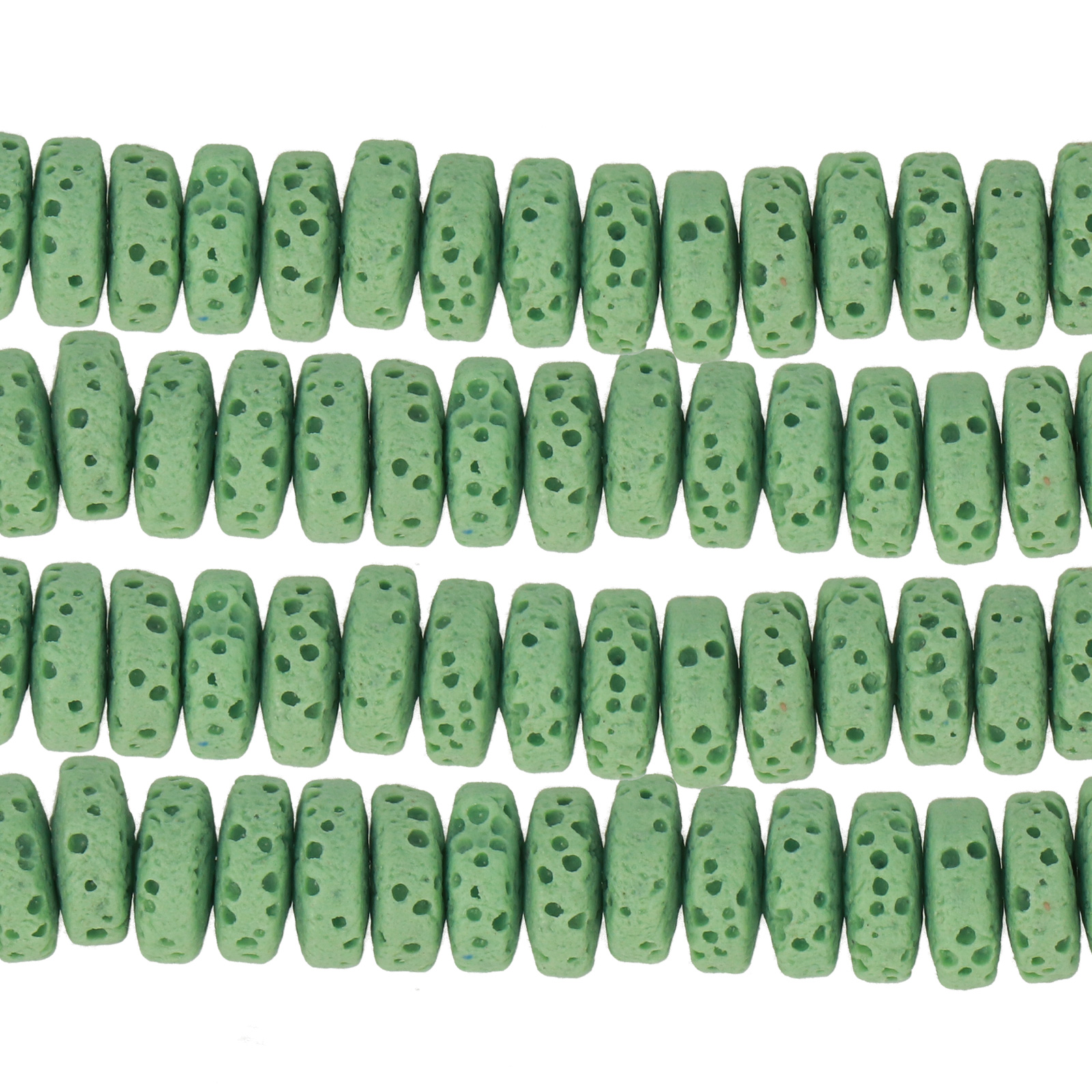 green lava stone heishi 8x4mm | 8 inch strand