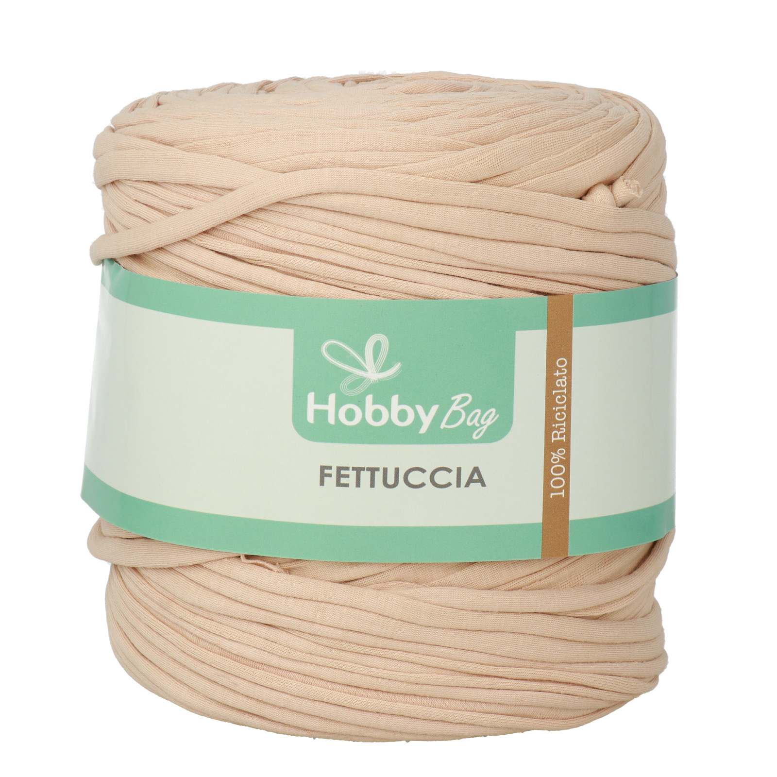 hobbybag t-shirt yarn fettuccia - light beige - 500-800gr (110-130mt) | 1st