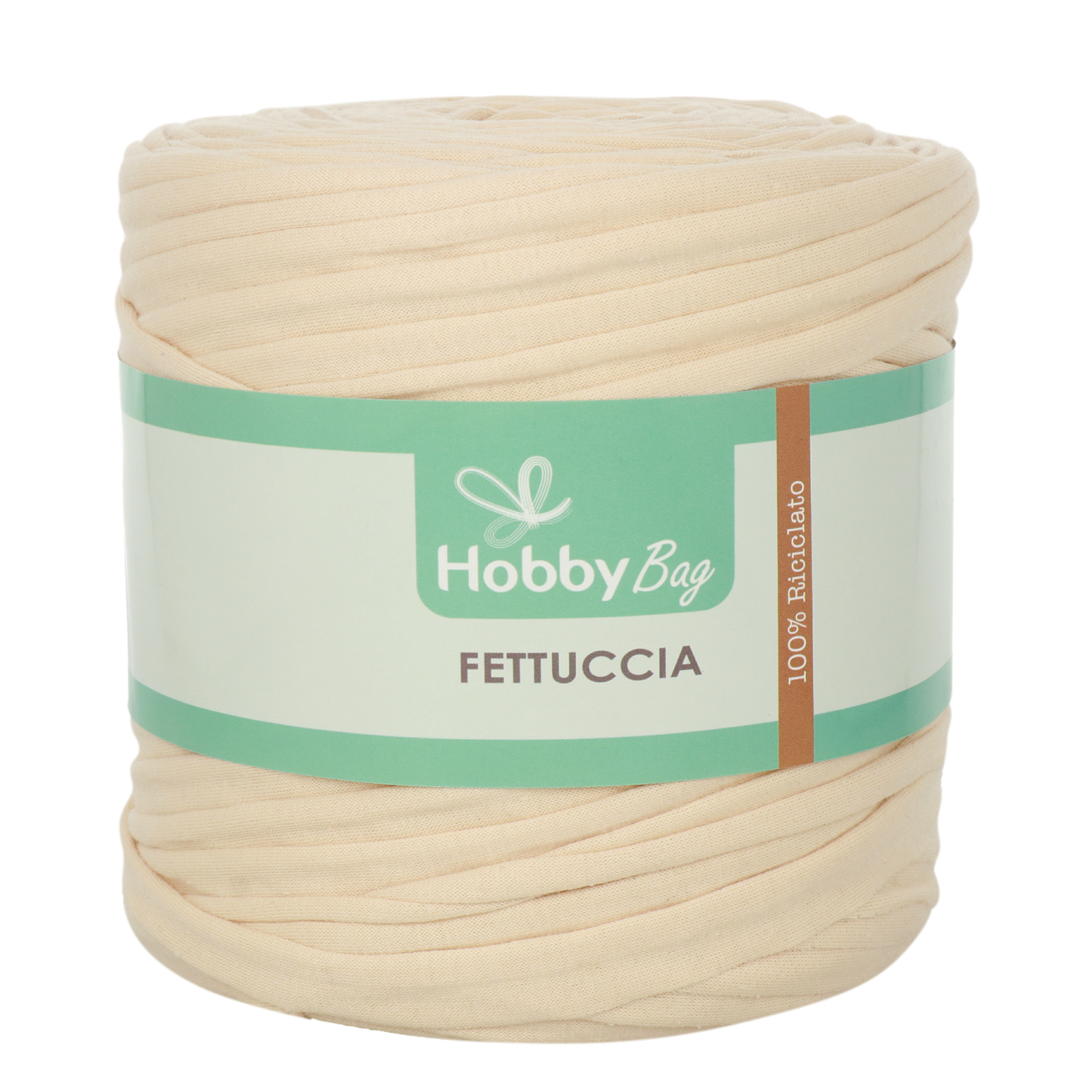 hobbybag t-shirt yarn fettuccia - vanilla - 500-800gr (110-130mt) | 1pc