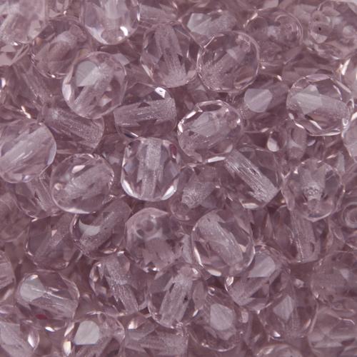 czech fire-polished round beads light amethyst 6mm | 25pc