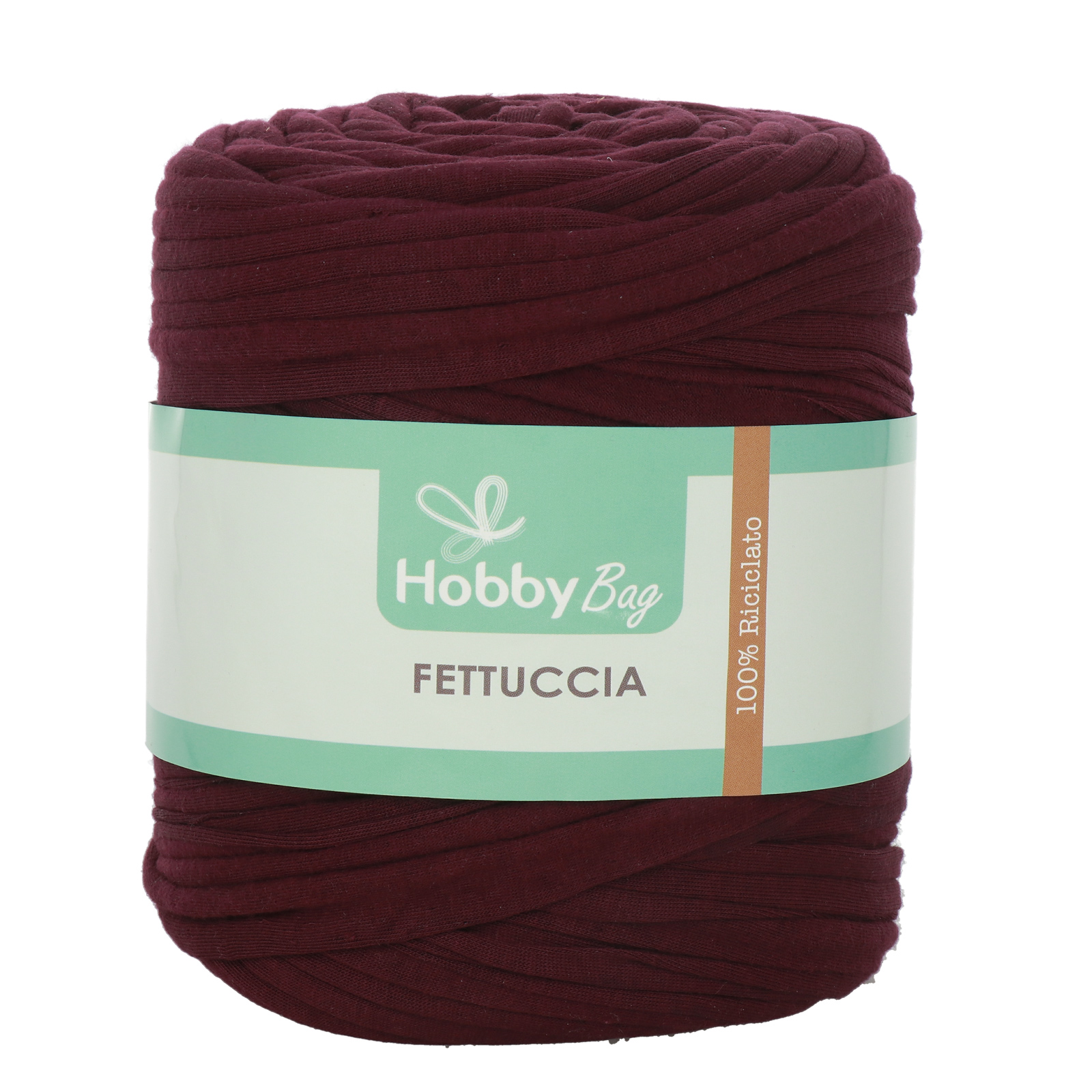 hobbybag t-shirt yarn fettuccia - plum - 500-800gr (110-130mt) | 1pc