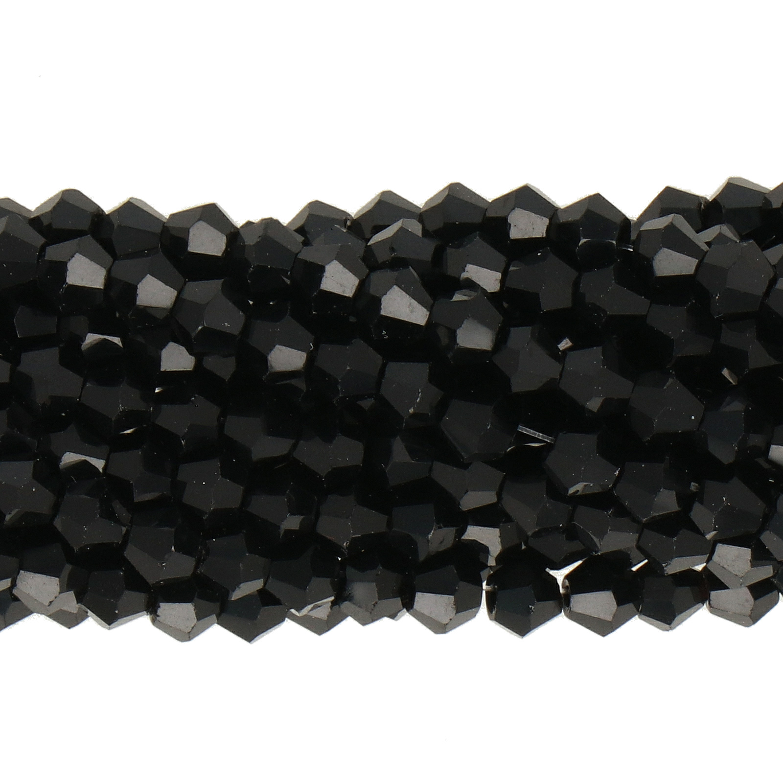 black chinese crystal faceted bicone 3mm | 1 strand