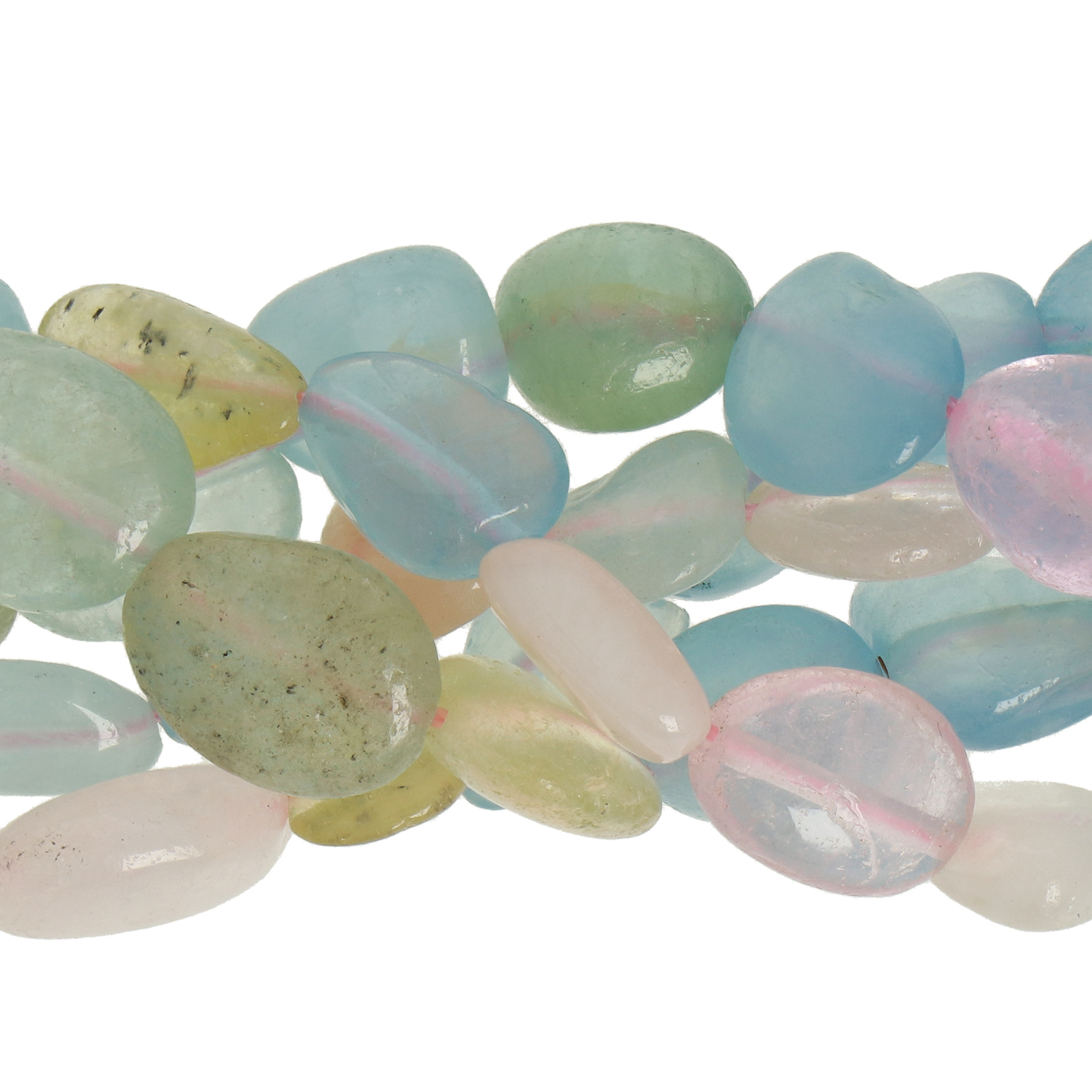 multicolor beryl premium quality nugget 8-10mm aprox. | 15/16-inch strand