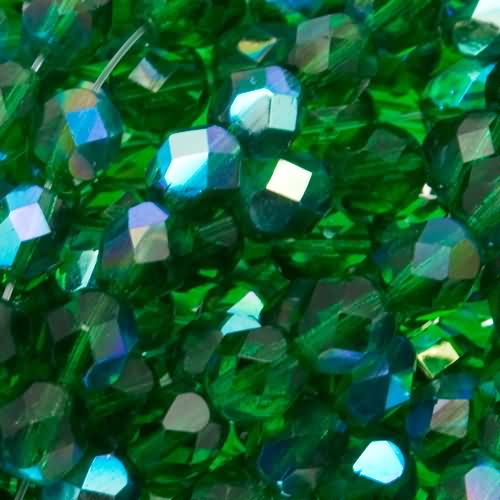 böhmische glasschliffperlen green emerald ab 6mm | 25st