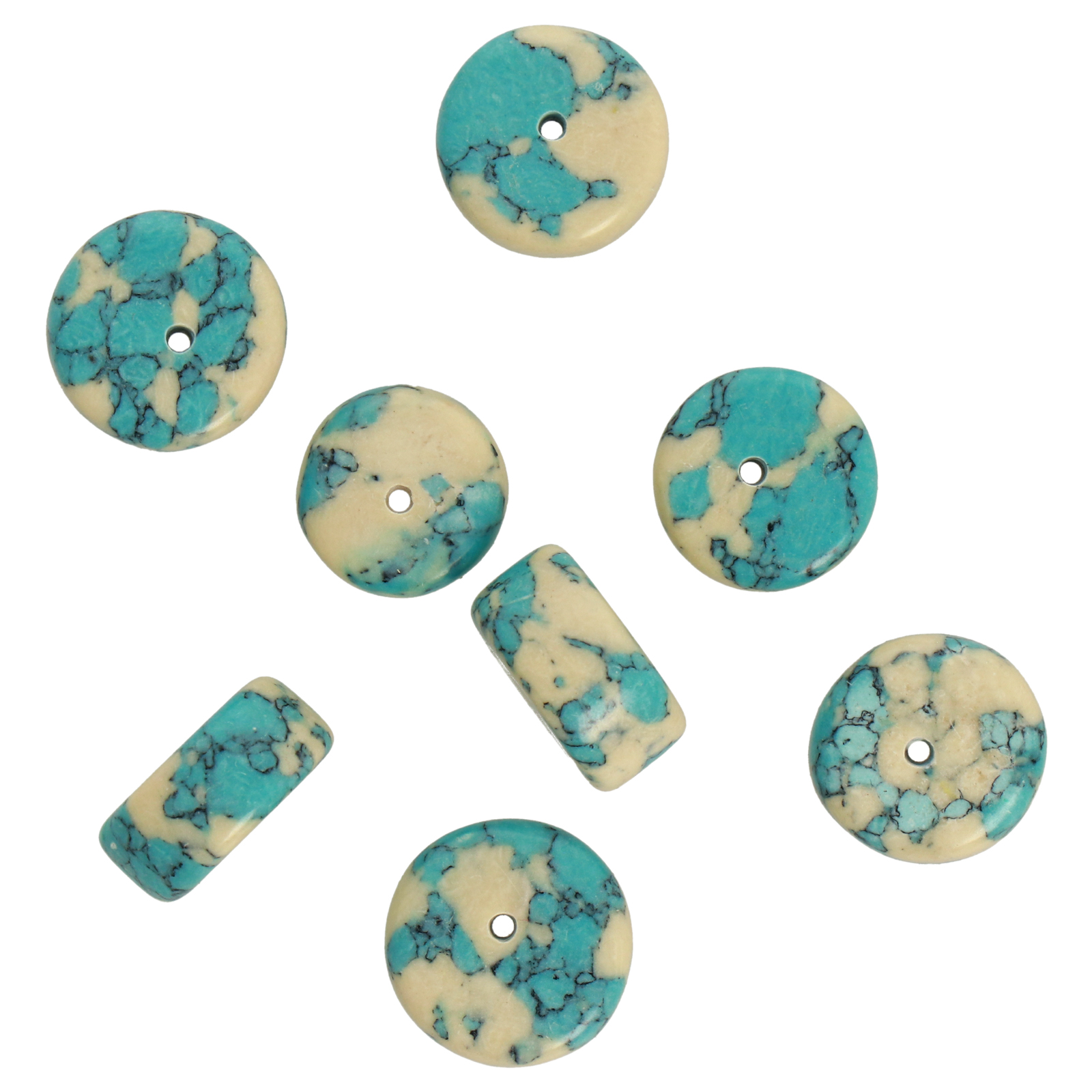 keramik perlen hellblaue heishi 13x7mm circa | 15st