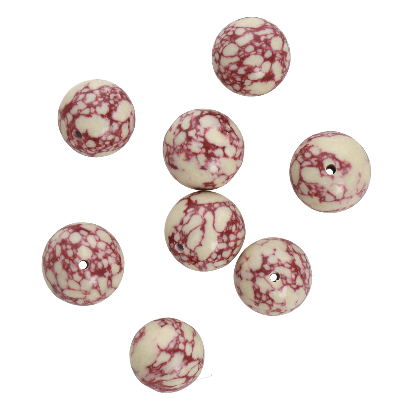 ecru ceramic beads round 12mm | 15pc